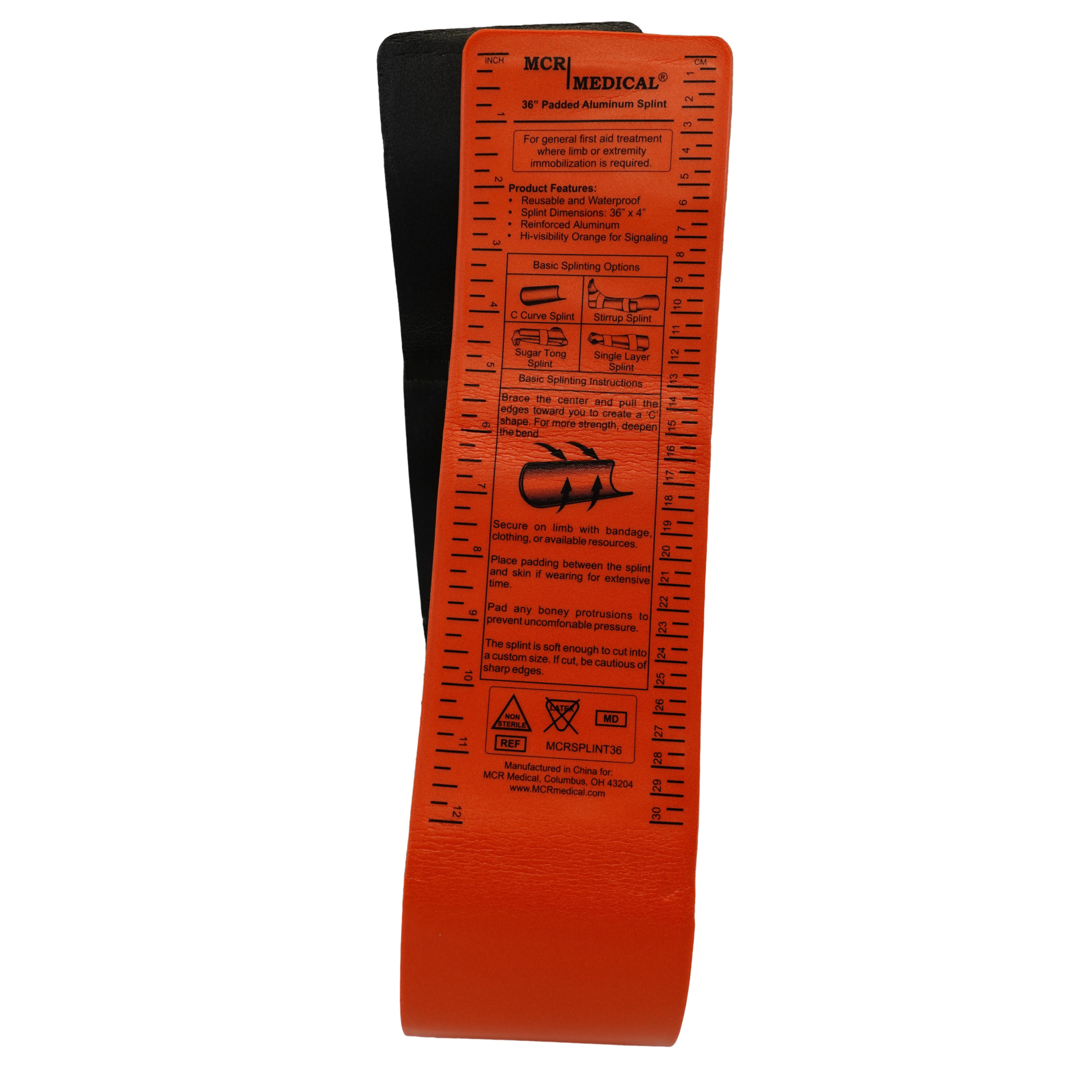 36" Aluminium Reusable, Waterproof, Splint, Single