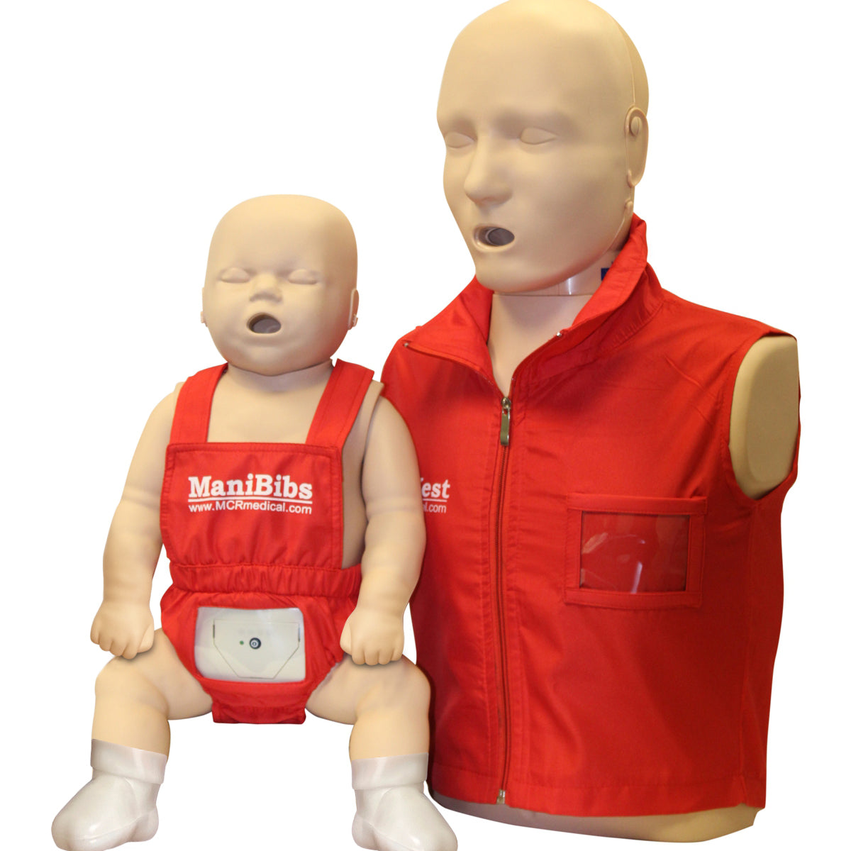 CPR Manikins & AED Trainer Kit with Feedback (2-Adult, 2-Infant, 2-AED UltraTrainers, Vests, & Accessories