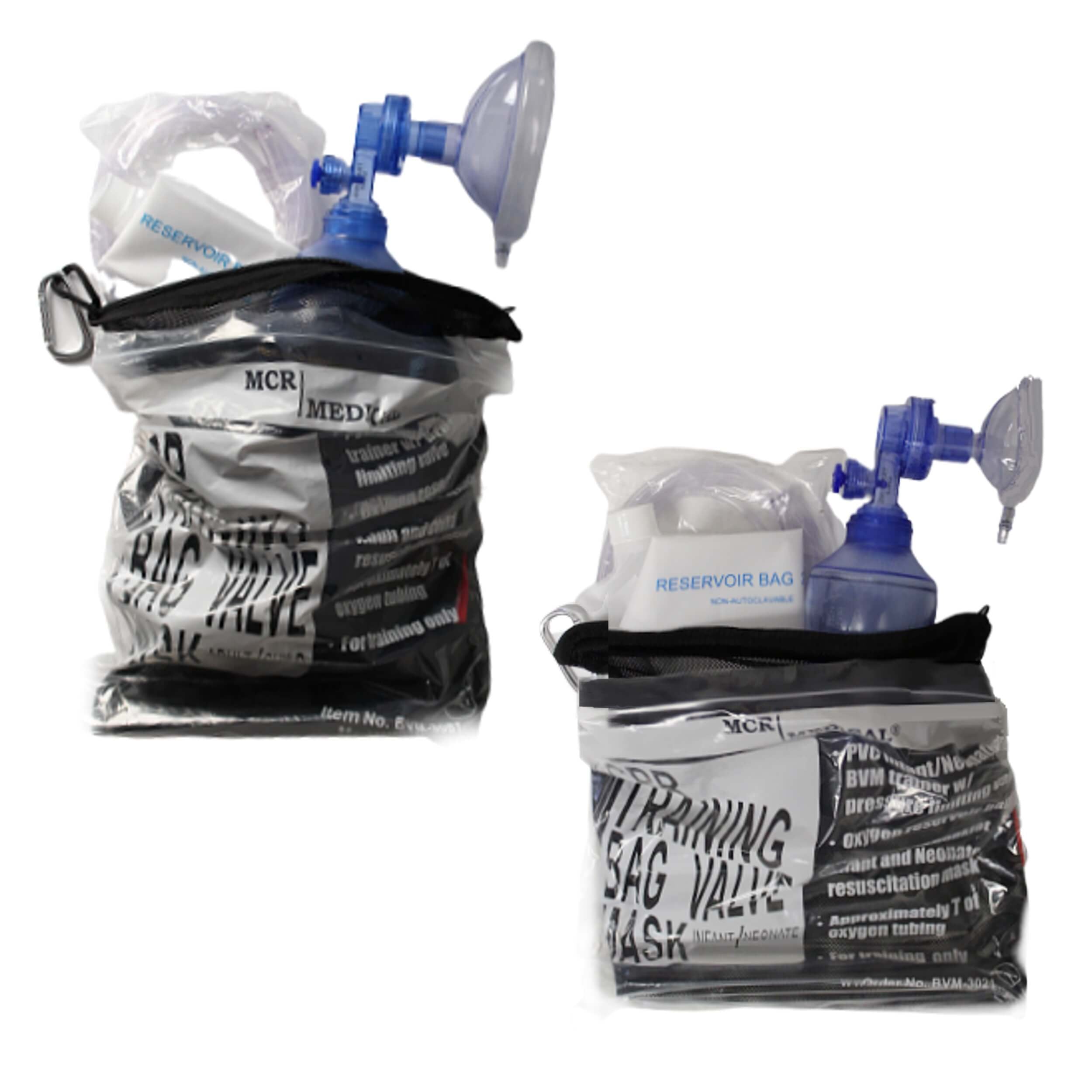 CPR Training Bag Valve Mask (BVM) Adult/Child and Infant/Neonate In Mesh Bag