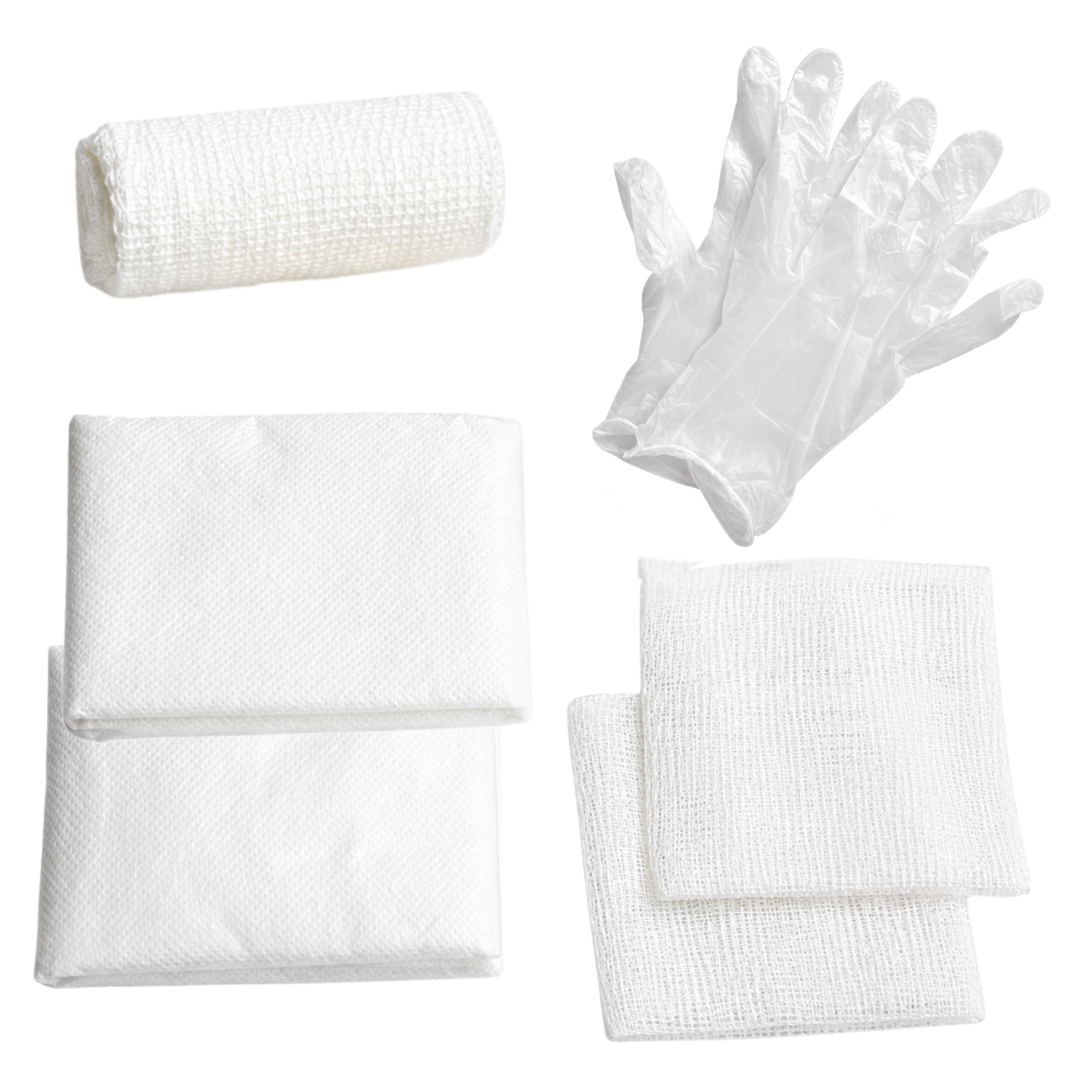 Box of 100 First Aid Training Kits w. 2 Non-Woven Triangular Bandages
