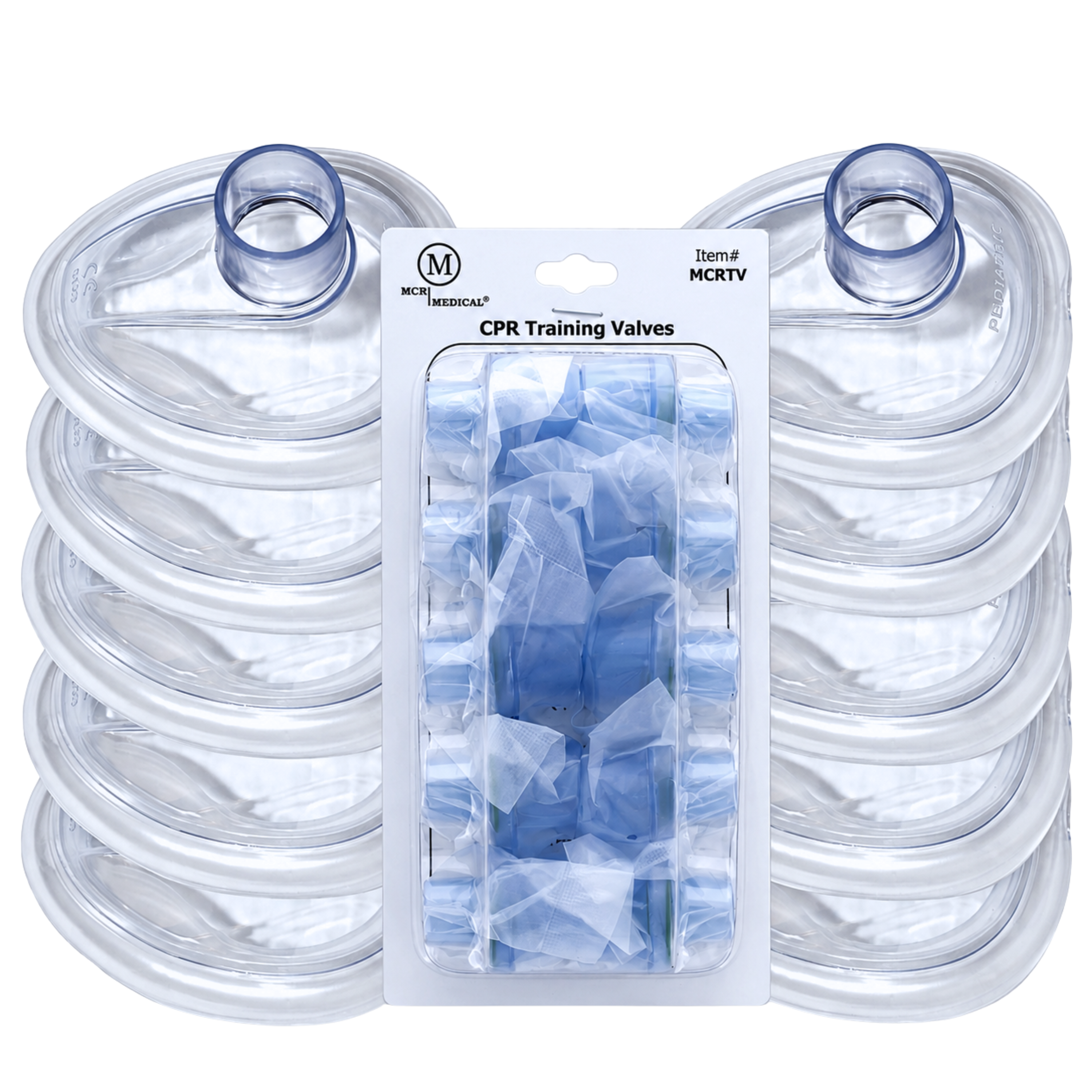 Pack of 10 ADULT Training CPR Masks with FREE Valves, MCR Medical