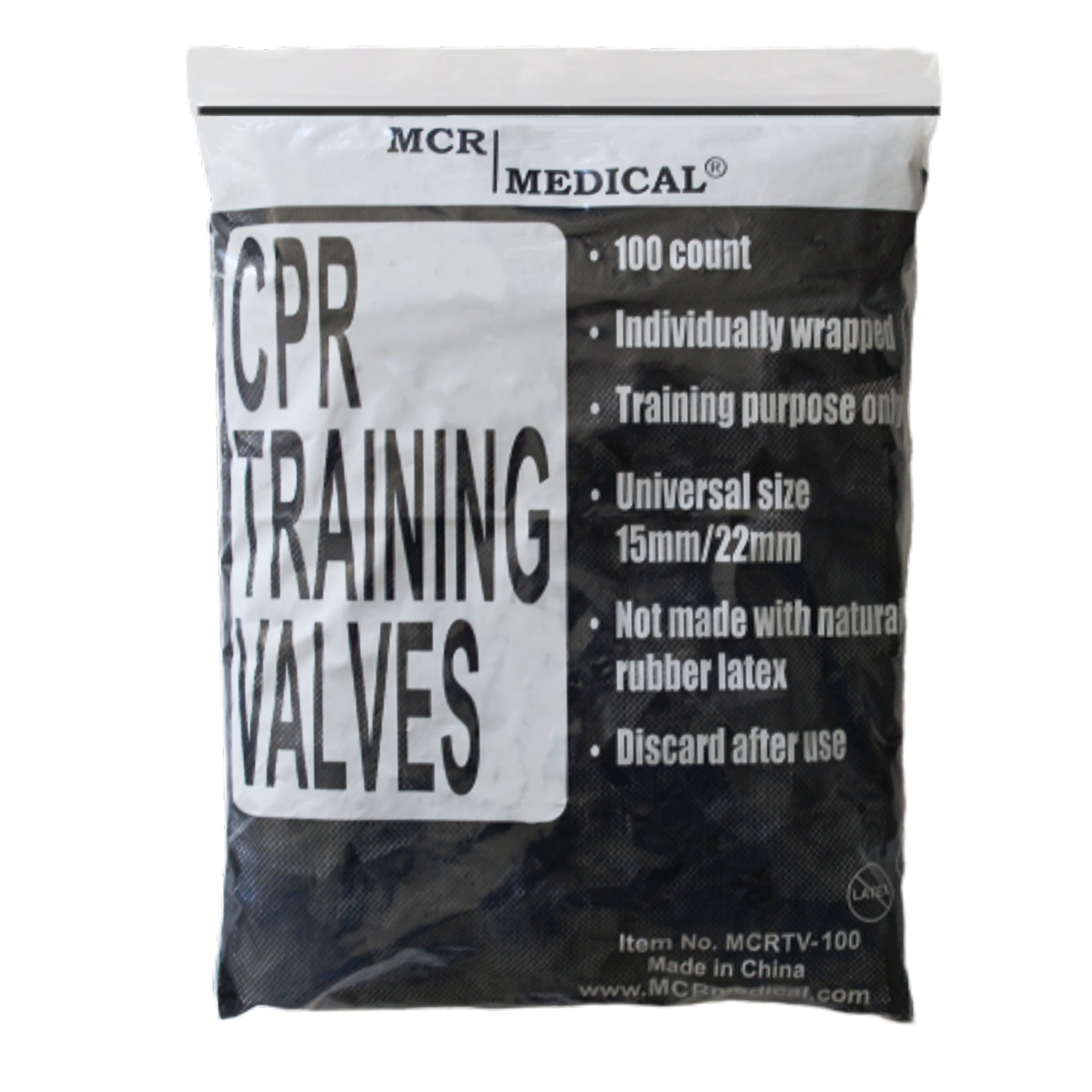 Pack of 100 CPR Training Valves, MCR Medical