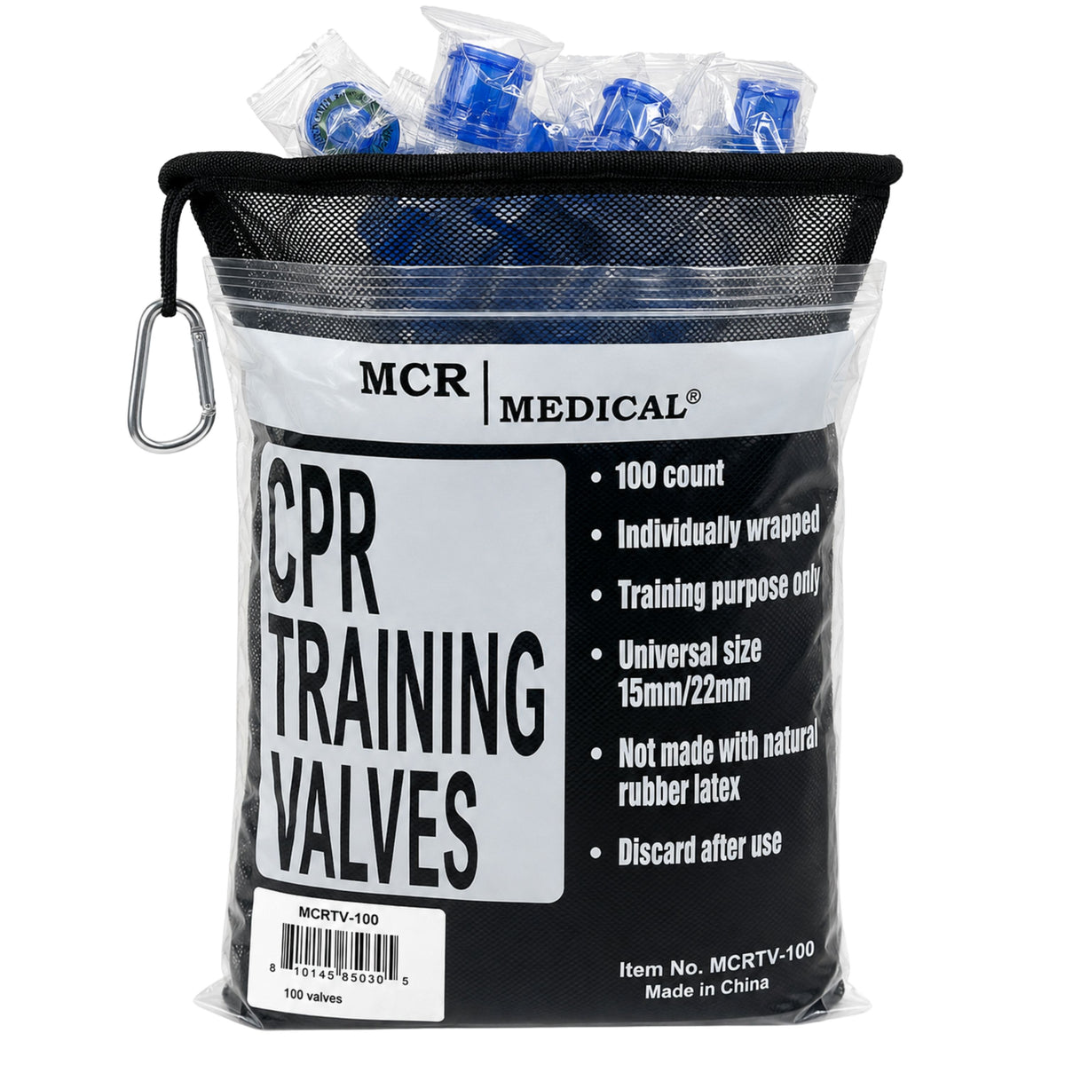 Pack of 100 CPR Training Valves, MCR Medical