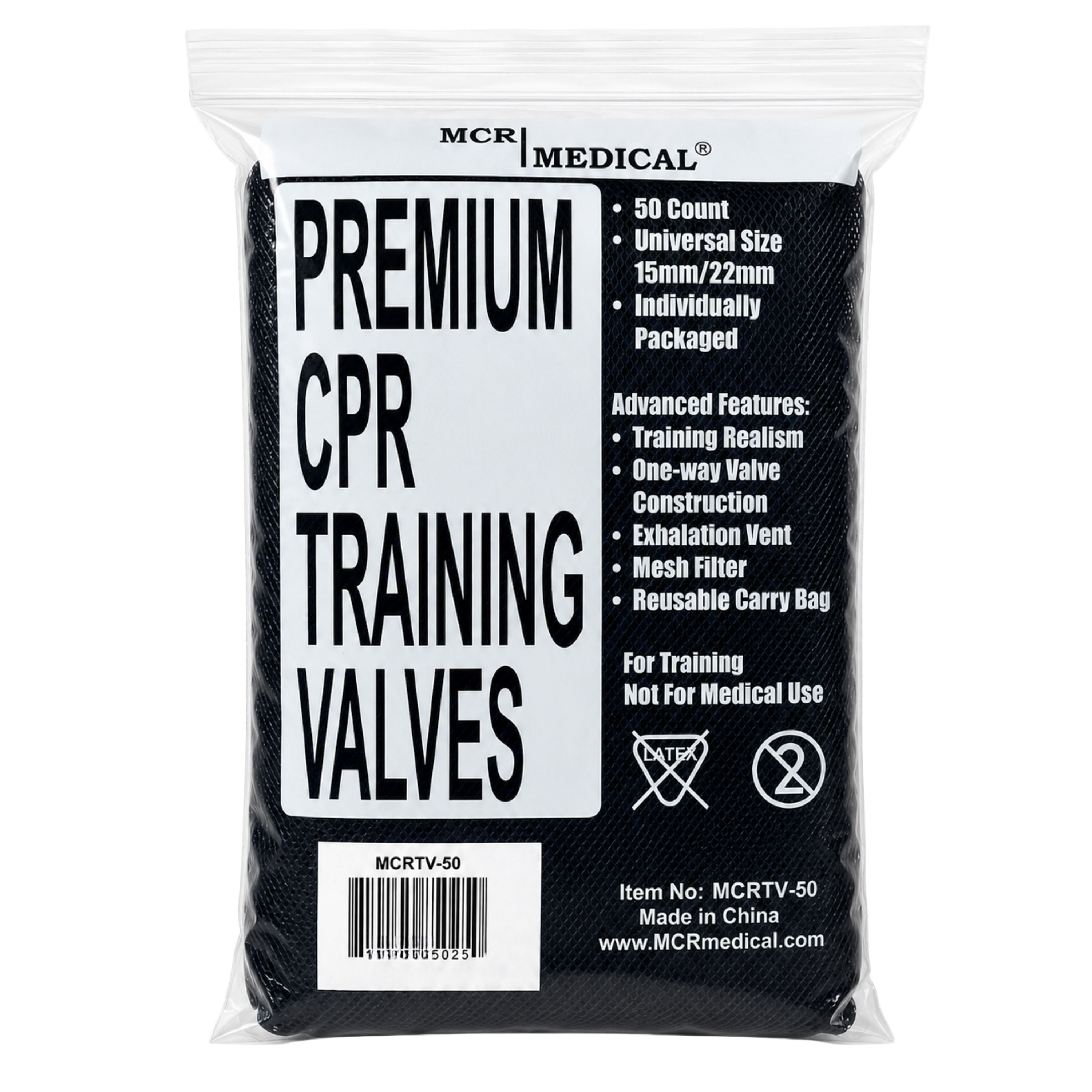 Pack of 50 CPR Training Valves, MCR Medical