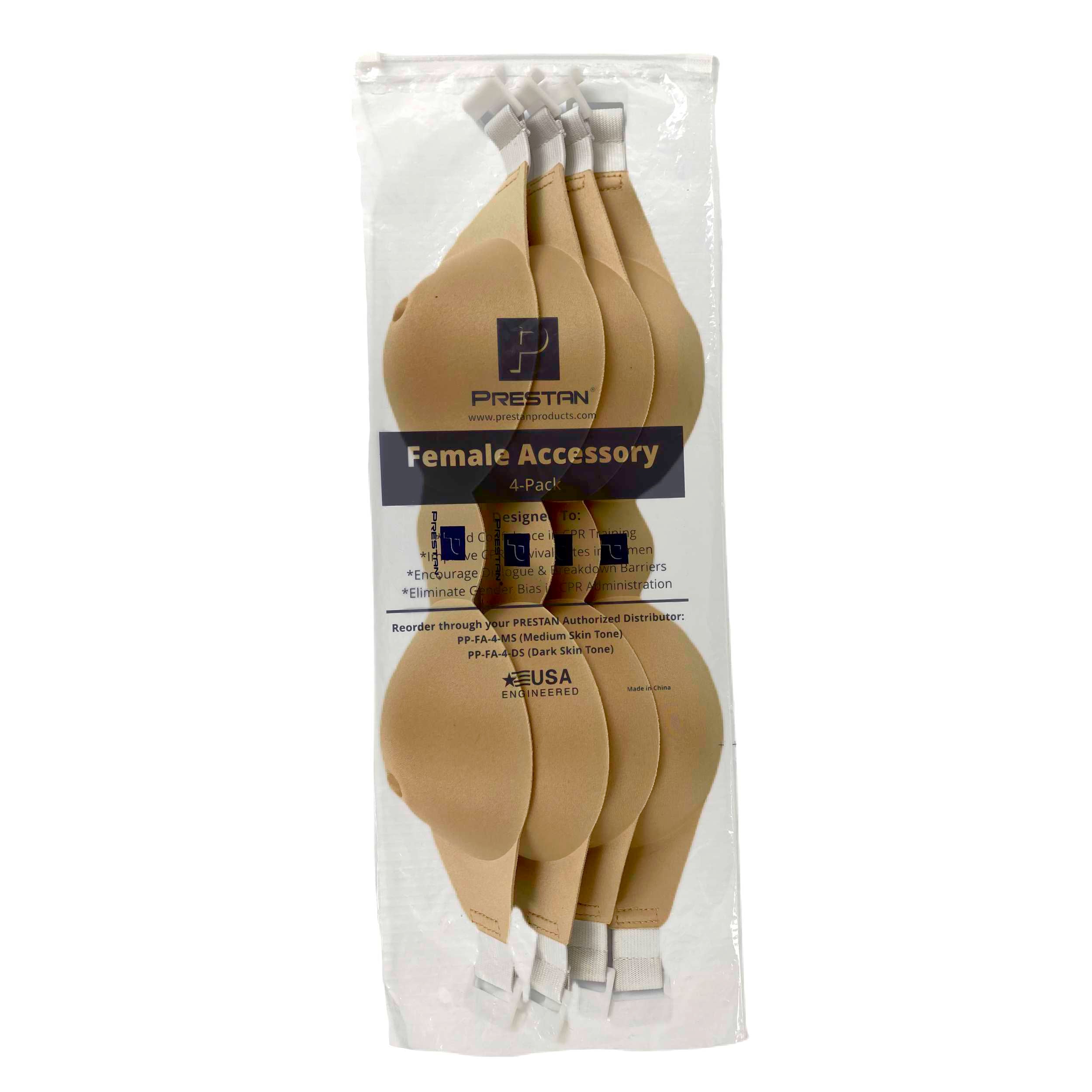 PRESTAN CPR Manikin Female Accessory Medium Tone, 4-Pack