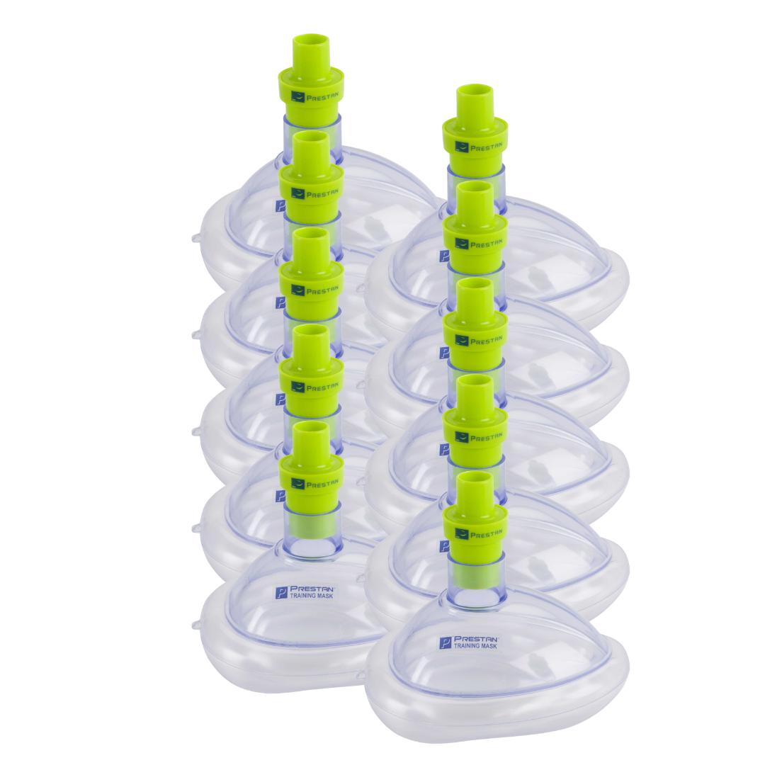 Pack of 10 INFANT Training CPR Pocket Resuscitator Masks with Valves, PRESTAN