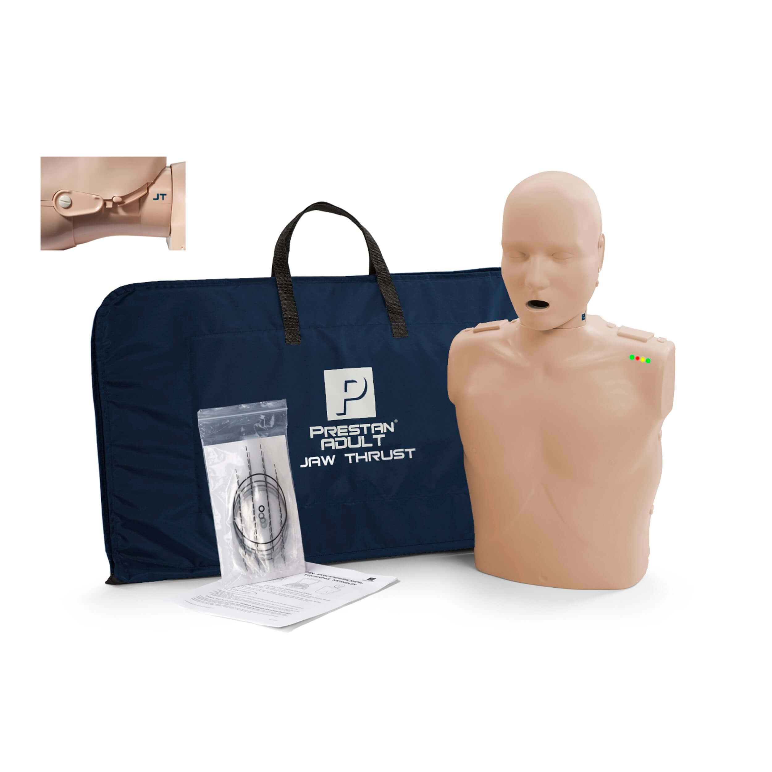 Adult Jaw Thrust CPR Manikin WITH Feedback, MEDIUM TONE, Prestan PP-JTM-100M-MS