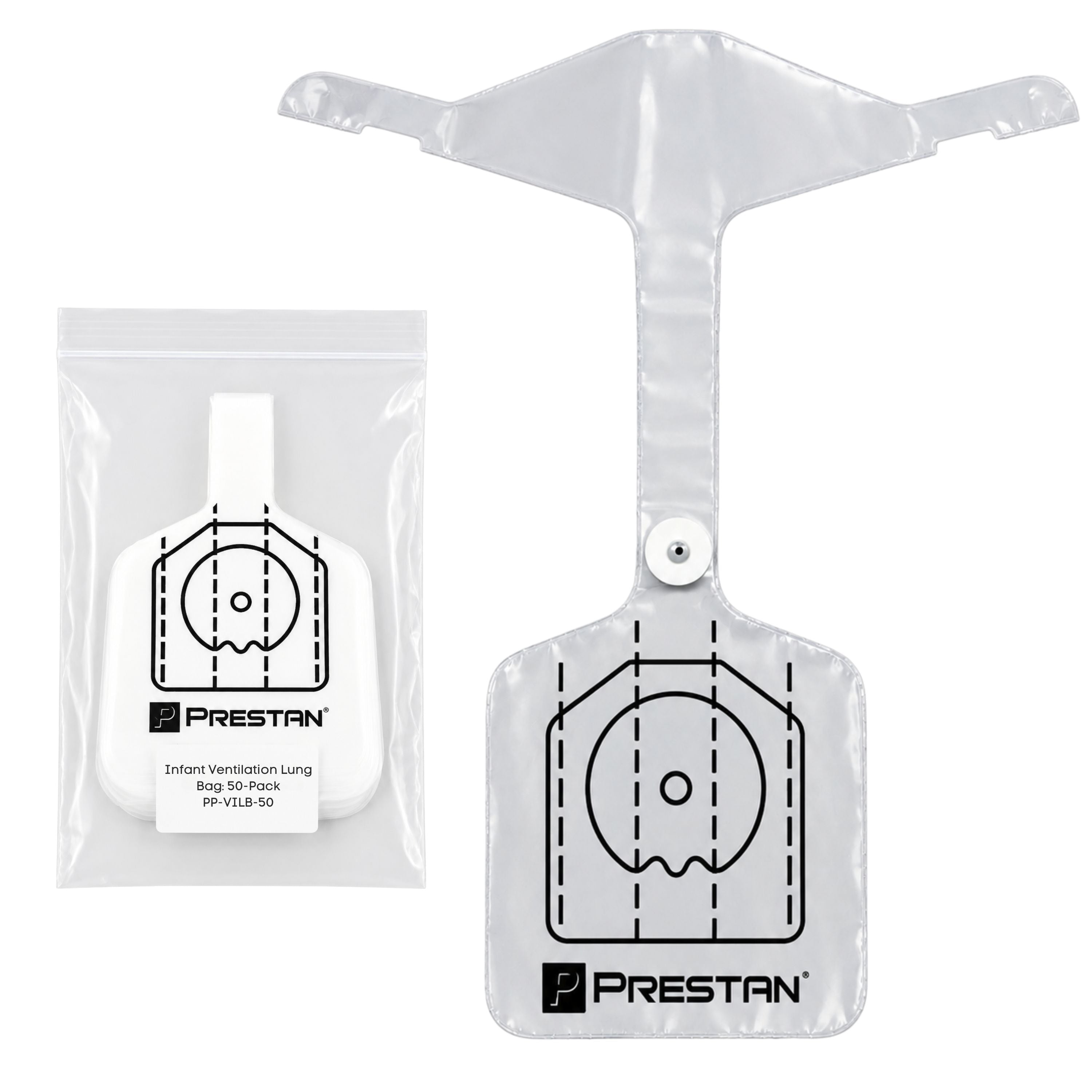 Infant Series 2000 Ventilation Lung Bag 50 - Pack, PRESTAN