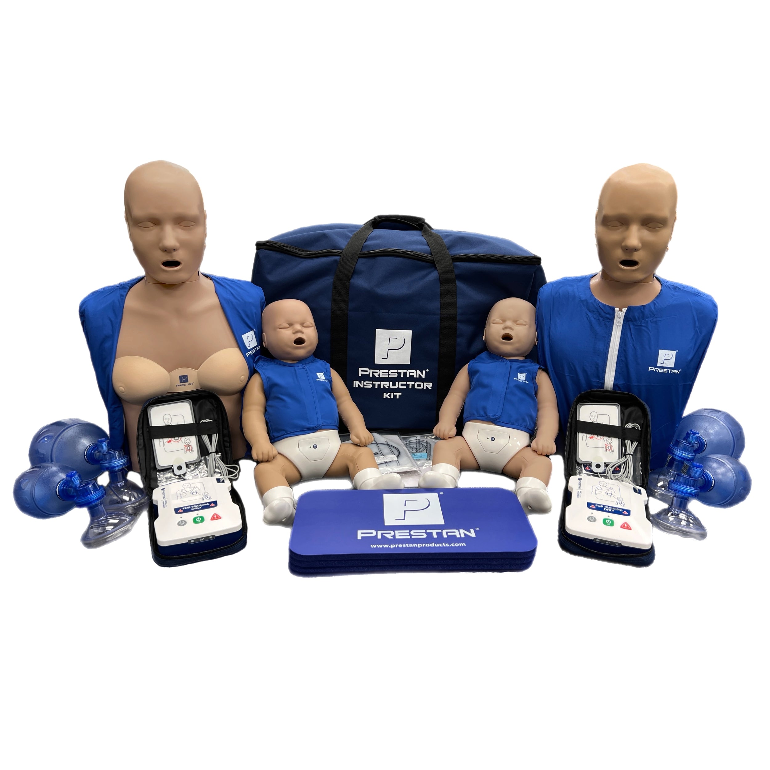 Instructor Trainer Kit (2-Adult, 2-Infant, 2-AED UltraTrainers, & Accessories, Dark Tone)