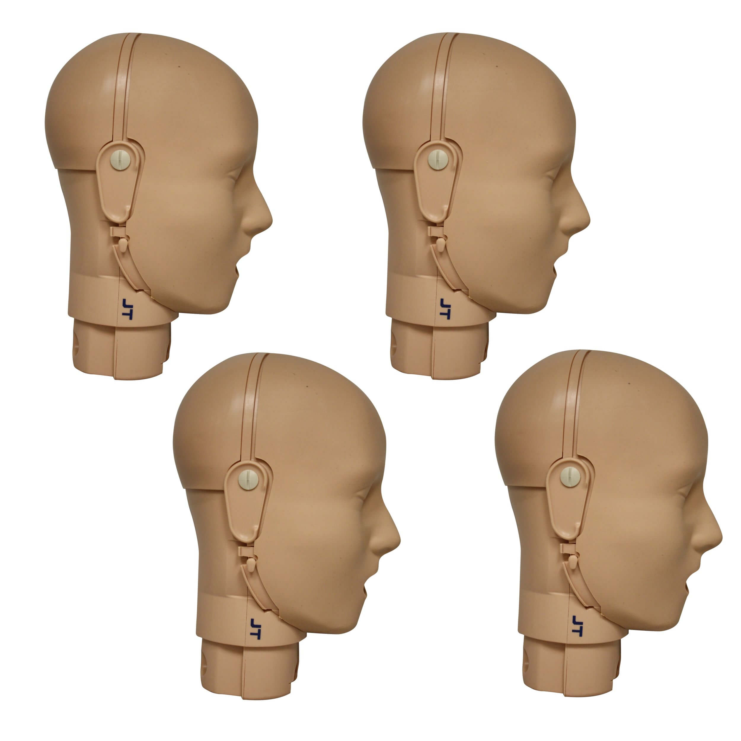 4-Pack Prestan Adult Jaw Thrust CPR Manikin Heads, MEDIUM SKIN, RPP-JTHEAD-4-MS