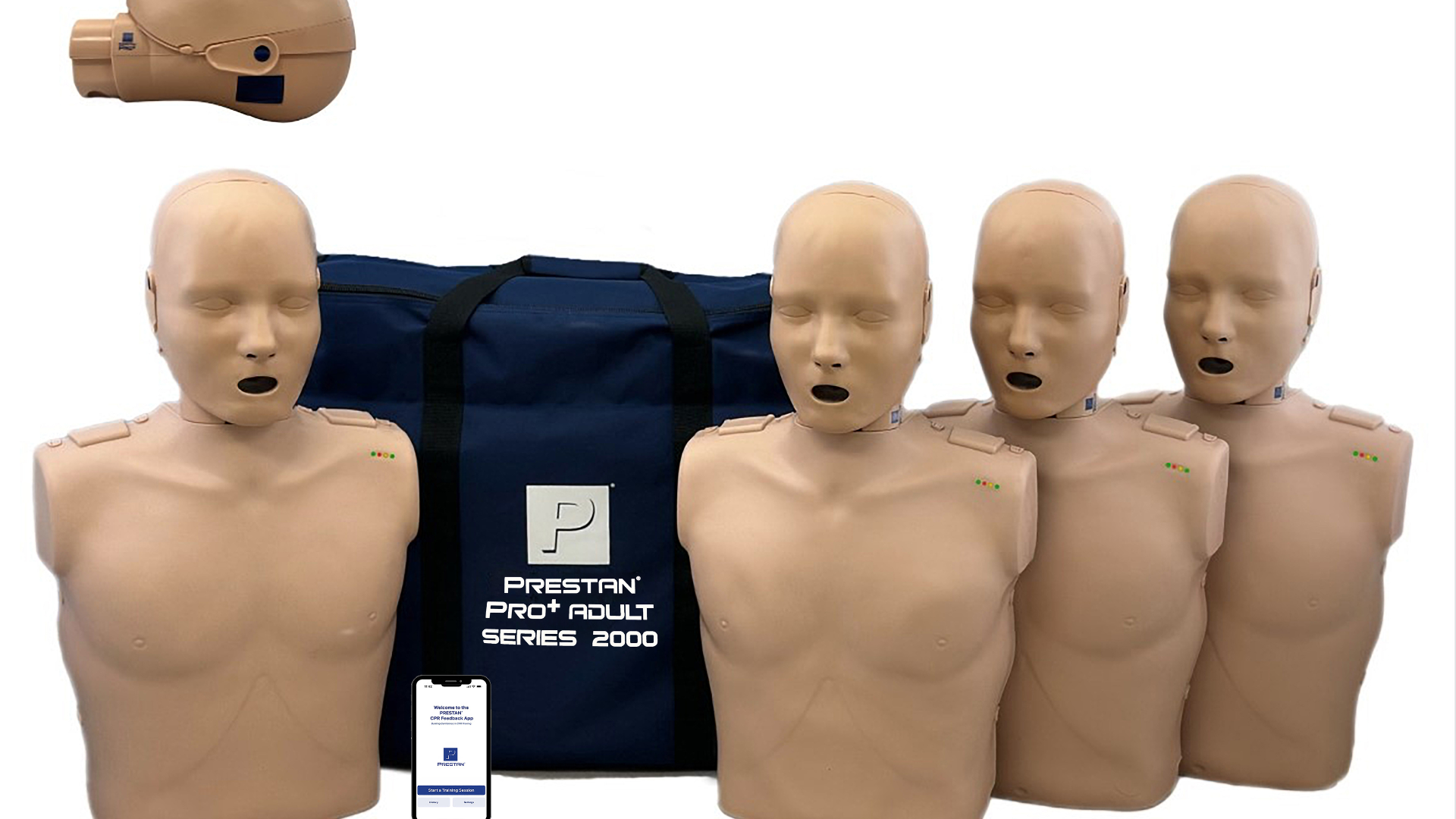 PRESTAN PRO+ Series 2000 Adult CPR Manikin with Advanced CPR Feedback, 4-Pack, Dark Tone