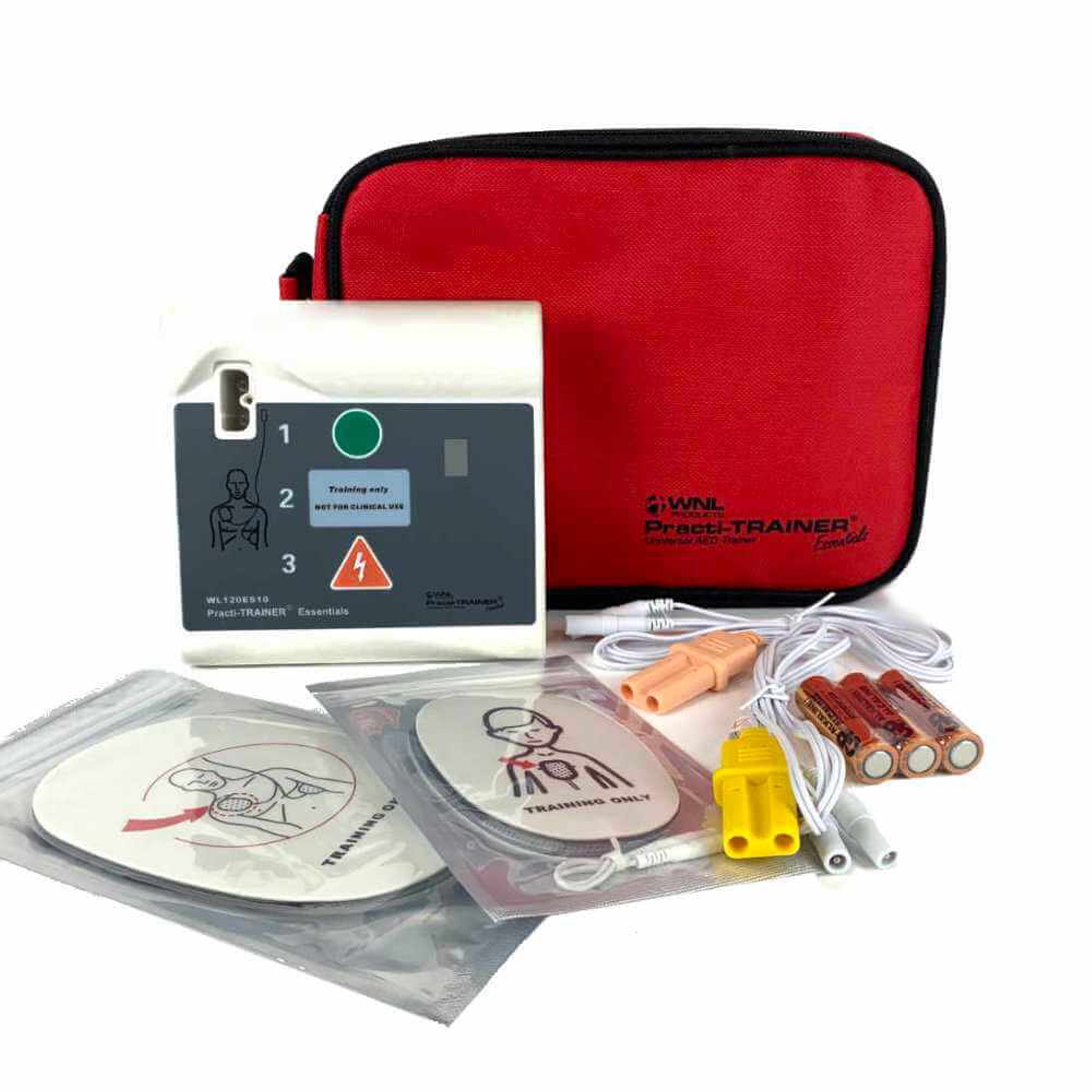 CPR Training Kit w. Adult Manikin WITH Feedback & AED Practi-Trainer Essentials, MEDIUM TONE