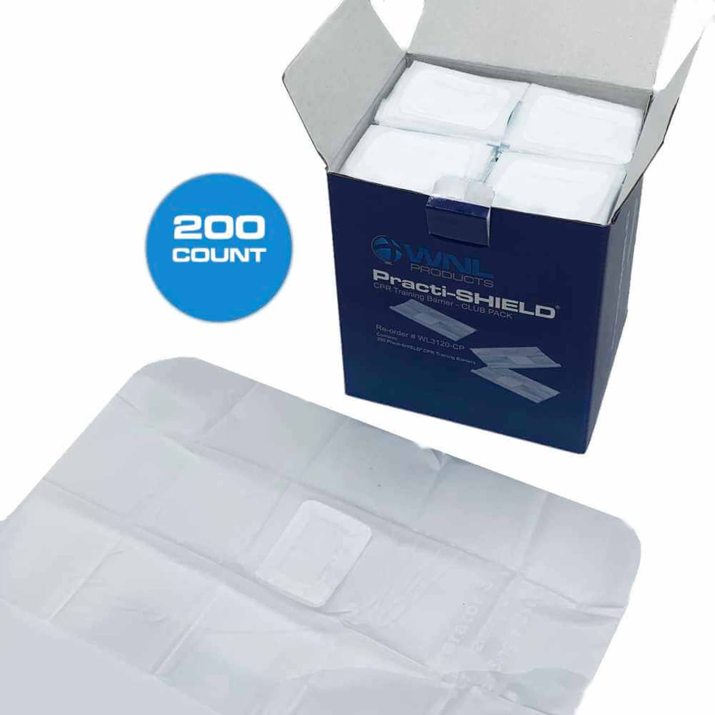 Box of 200 CPR Training Practi-Shields, WNL