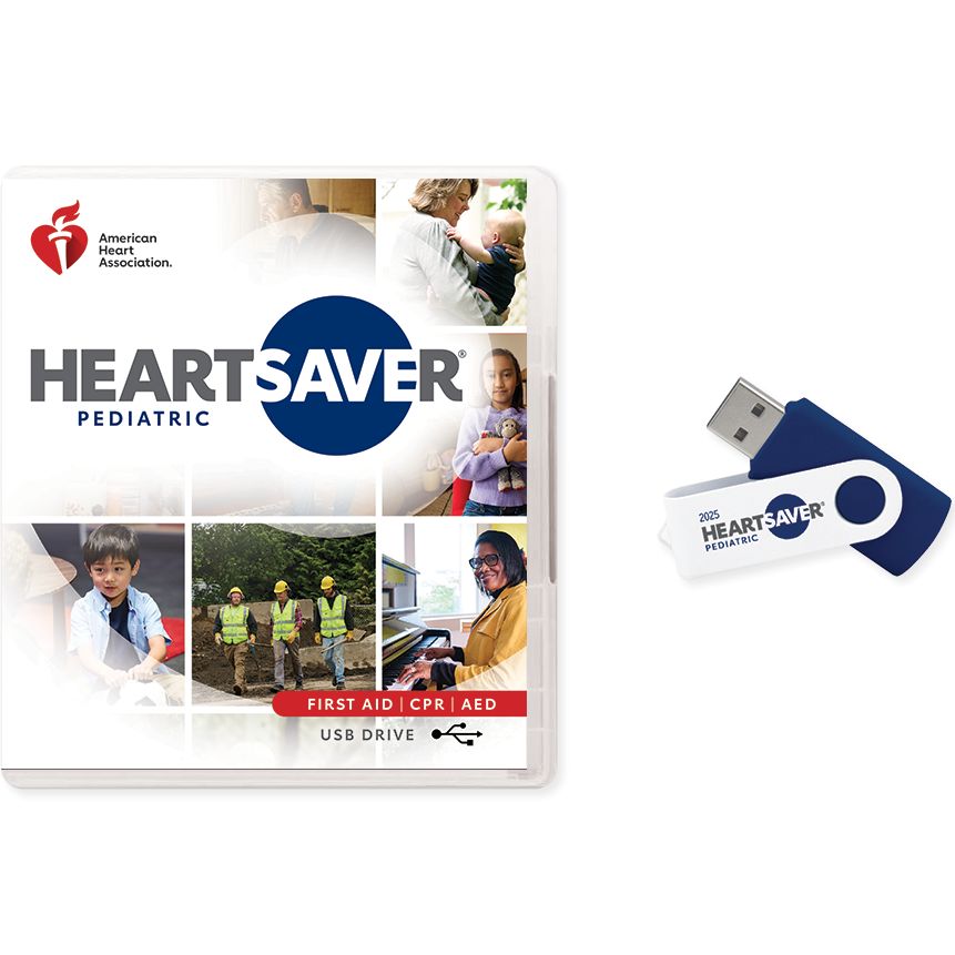 Heartsaver® Pediatric First Aid CPR AED Course Videos on USB Drive, 2025