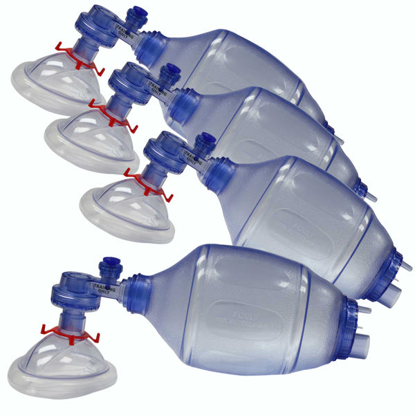 Bvm Case Adult/Child Training BVM 4-Pack in Mesh Bags – MCR Medical CPR & First ...