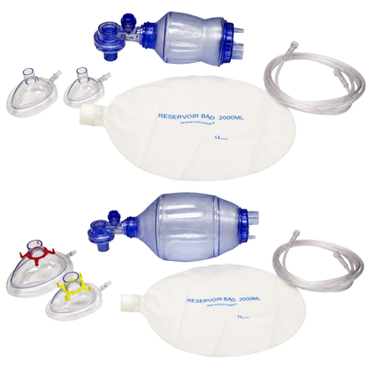 CPR Training Bag Valve Mask (BVM) Adult/Child and Infant/Neonate In Mesh Bag