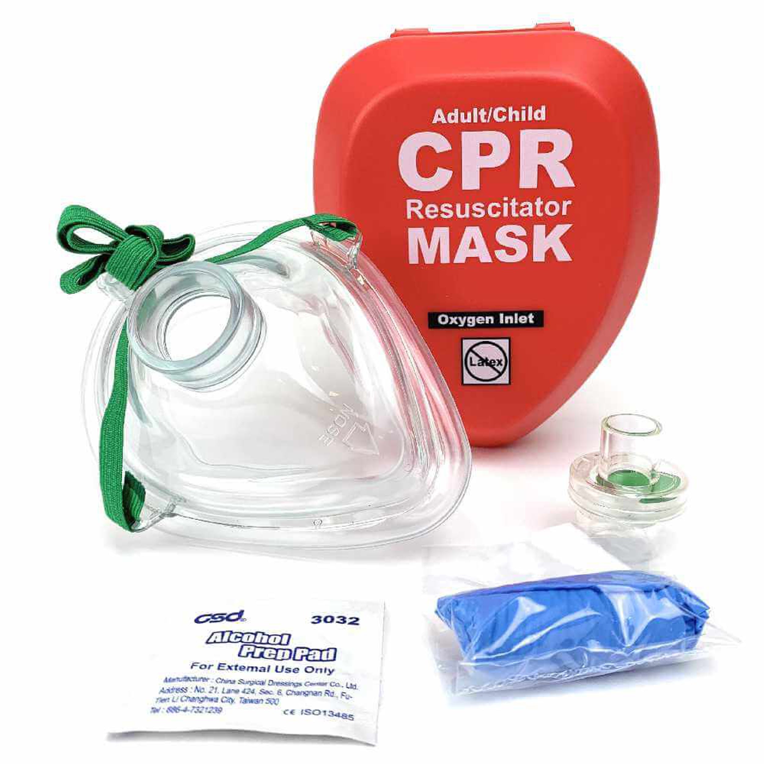 Package of 10 CPR Rescue Masks, Adult/Child, Hard Case with Belt Clip, WNL