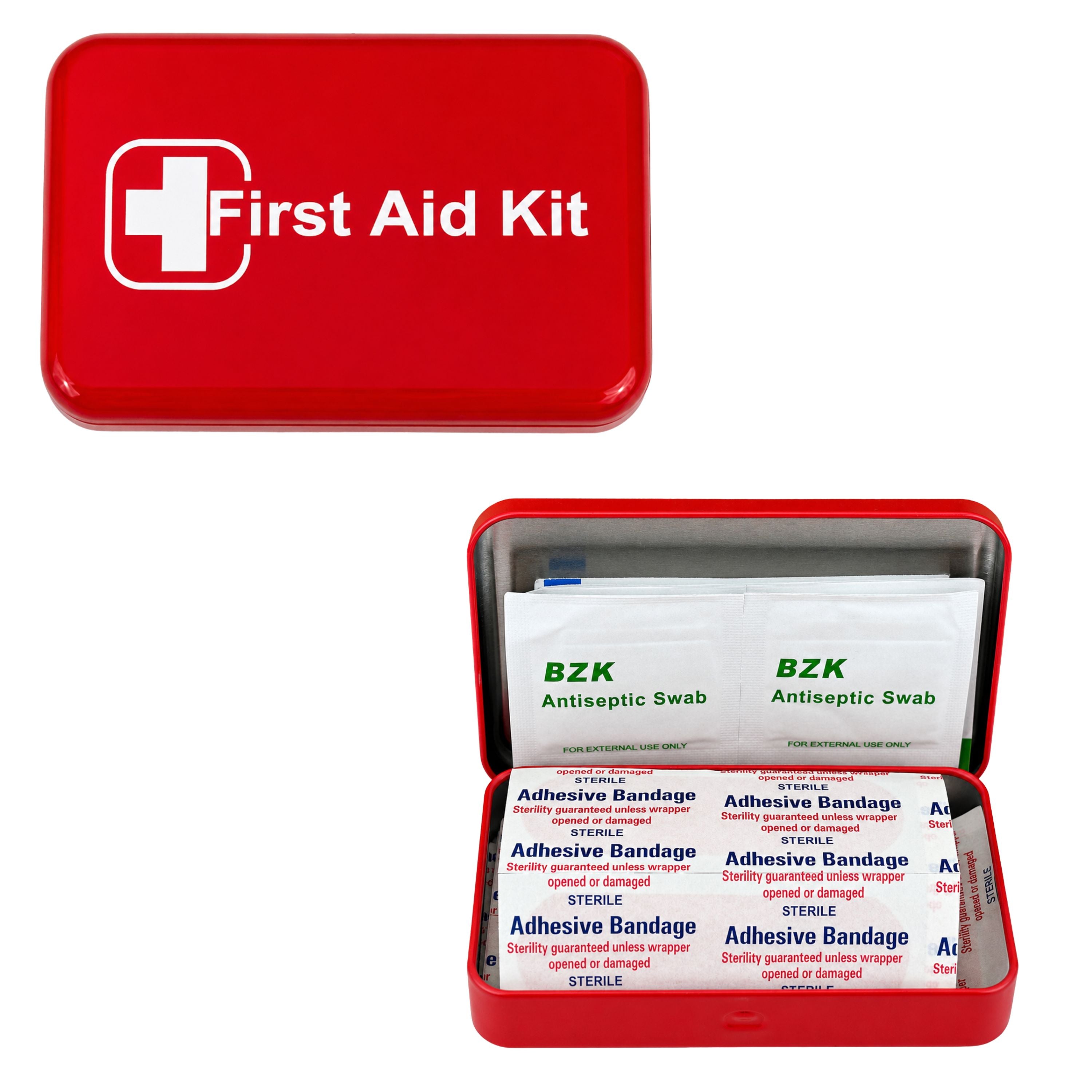 Pack of 50 Mini First Aid Kits in Tin, WNL Products