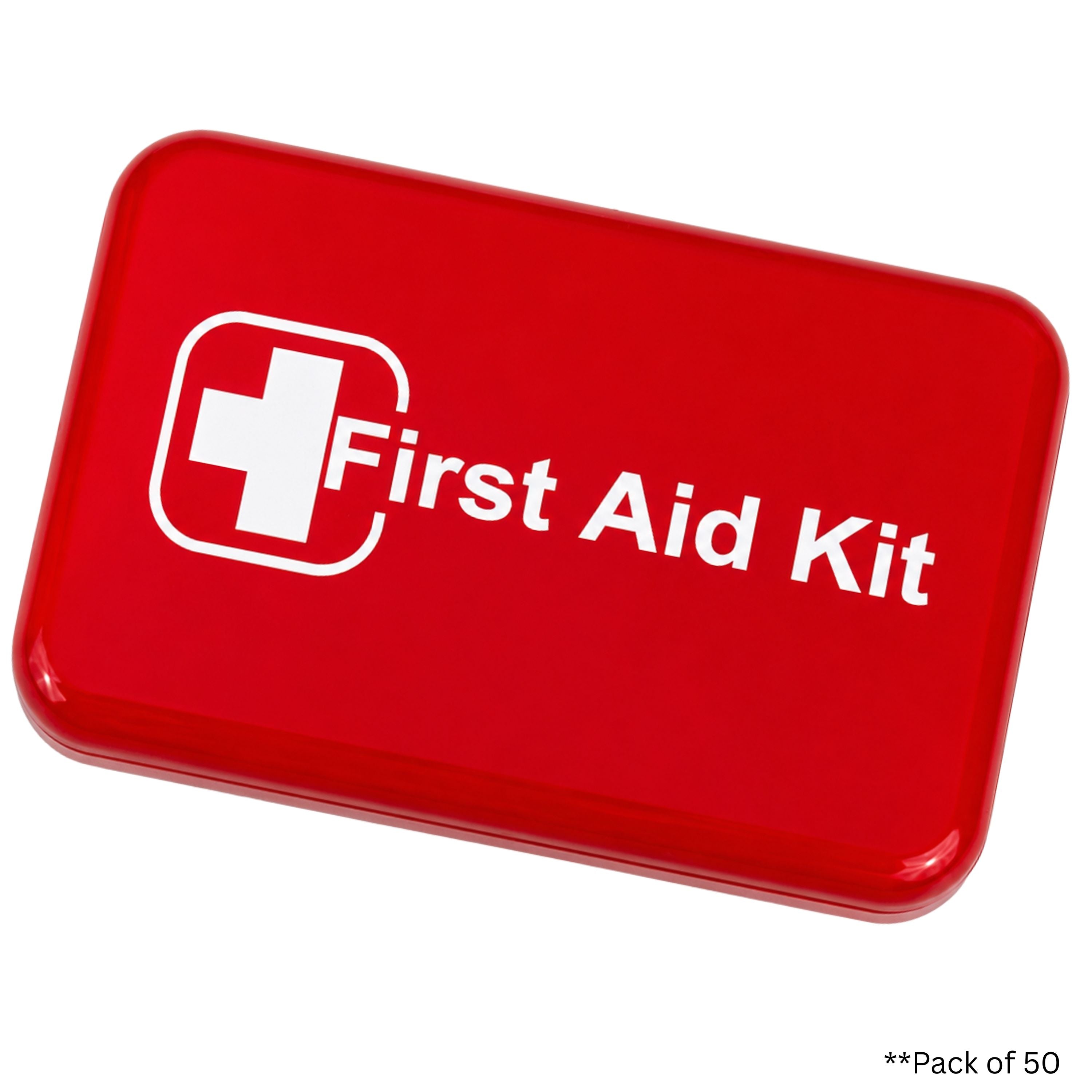 Pack of 50 Mini First Aid Kits in Tin, WNL Products