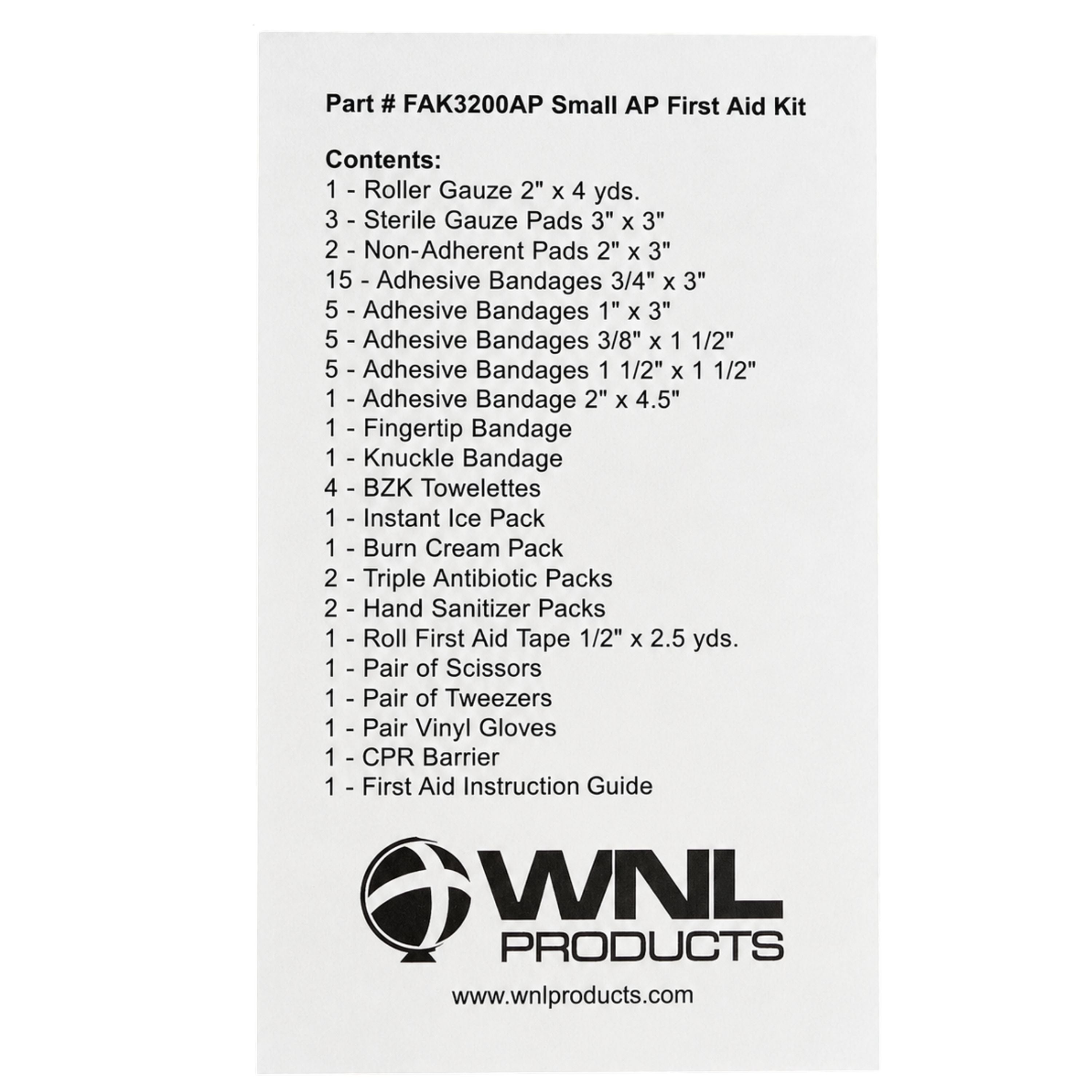 Package of 12 Personal First Aid Kits from WNL