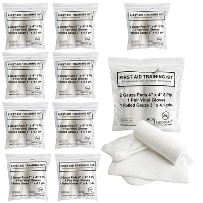 Pack of 10 First Aid Training Kits, Basic-MCR Medical