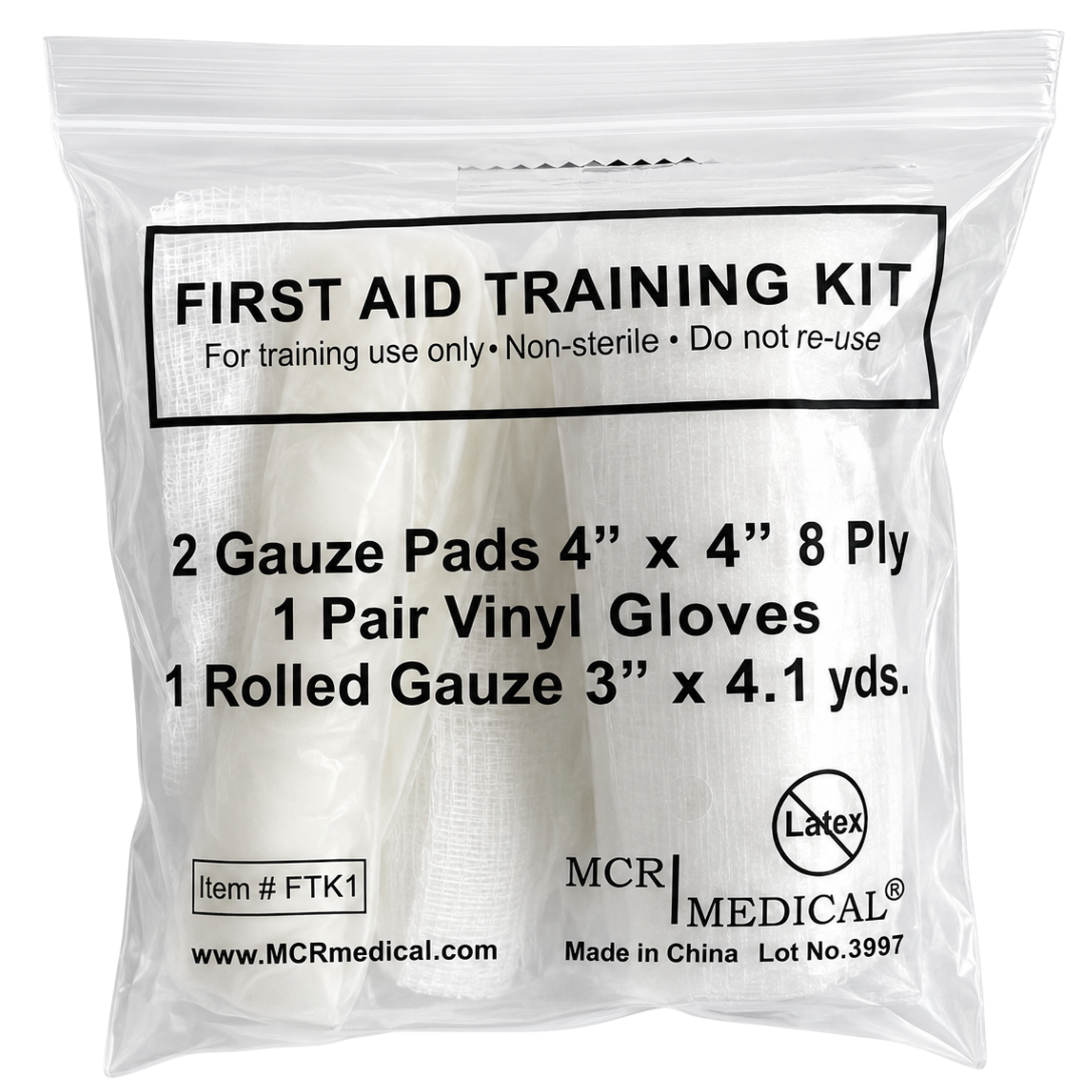 Case of 500  First Aid Training Kits, Basic-MCR Medical