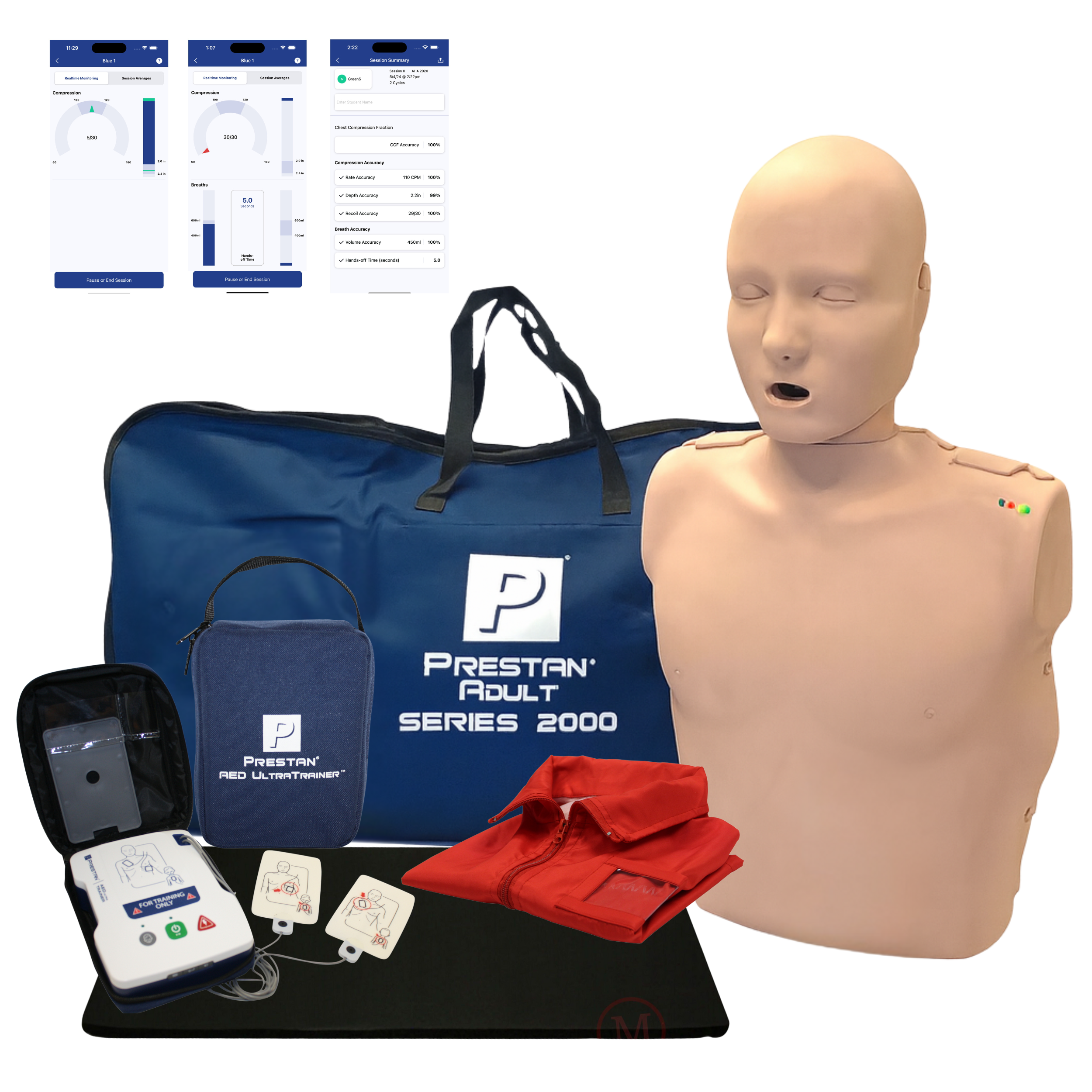 Series 2000 CPR Manikin Kit, Adult with Advanced Feedback & AED UltraTrainer