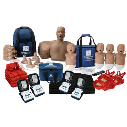 Adult(4) & Infant(4) CPR Manikin Bundle/Kit, UltraLite Series + AED Trainers & Acc., MCR Medical