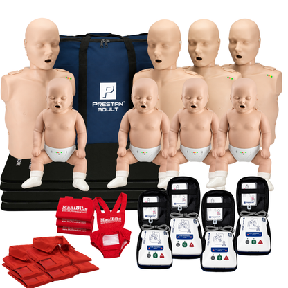 CPR Manikin 4-Pack Adult and 4-Pack Infant w. Feedback, AED UltraTrainers
