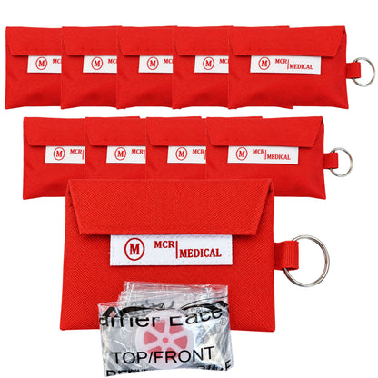 10-Pack of CPR Mask Keychains, MCR Medical