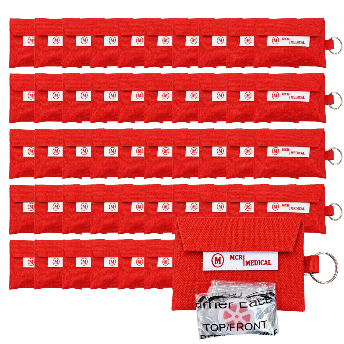 50-Pack of CPR Mask Keychains, MCR Medical