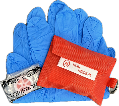 50-Pack of CPR Mask Keychains with Gloves, MCR Medical