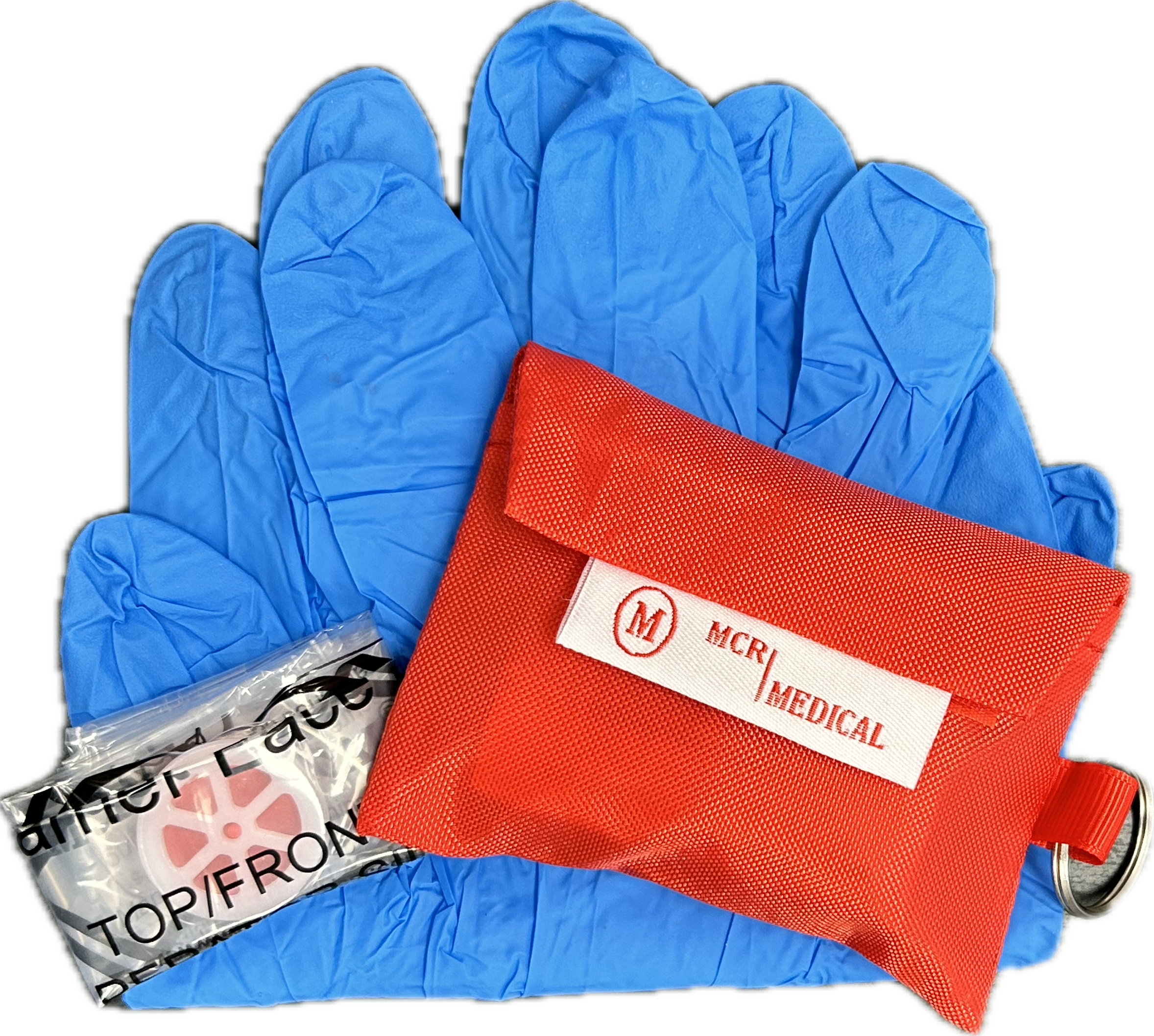 10-Pack of CPR Mask Keychains with Gloves, MCR Medical