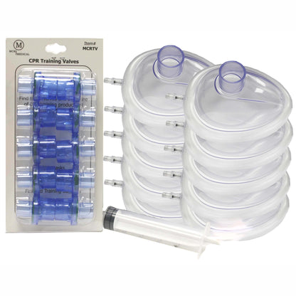 Pack of 10 Adjustable Adult Training CPR Masks, MCR Medical