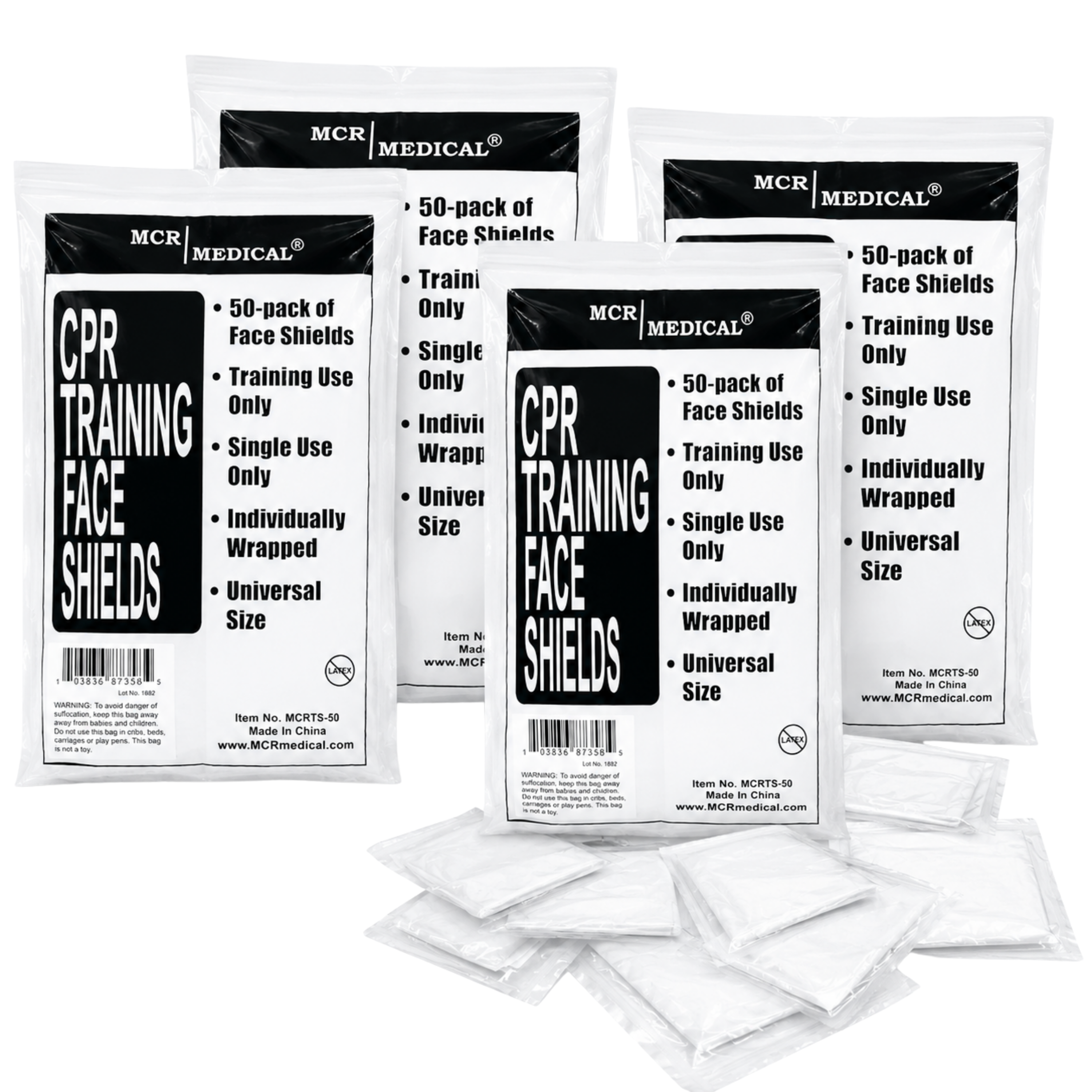 Pack of 200 CPR Practice Shields, MCR