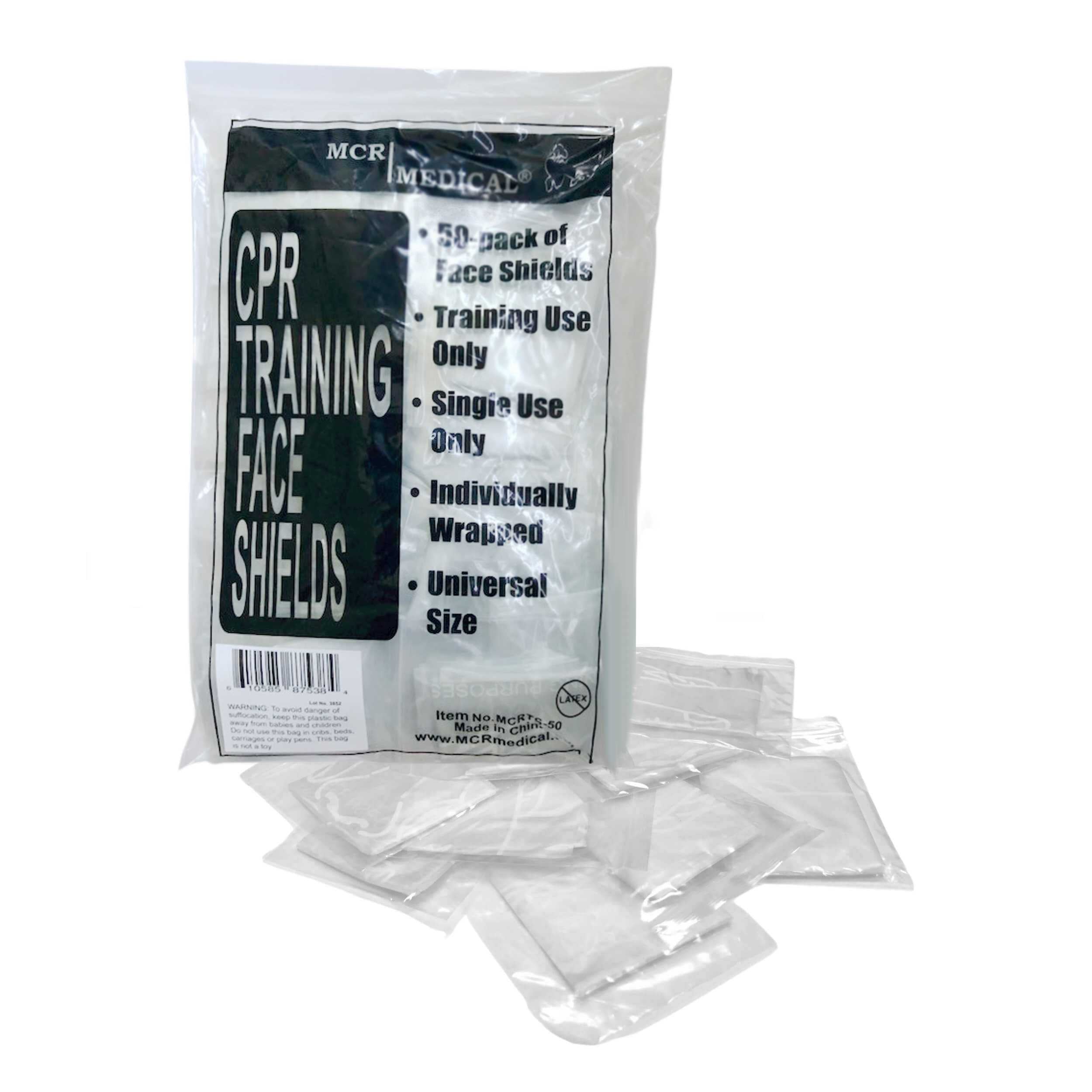 Pack of 50 CPR Practice Shields, MCR