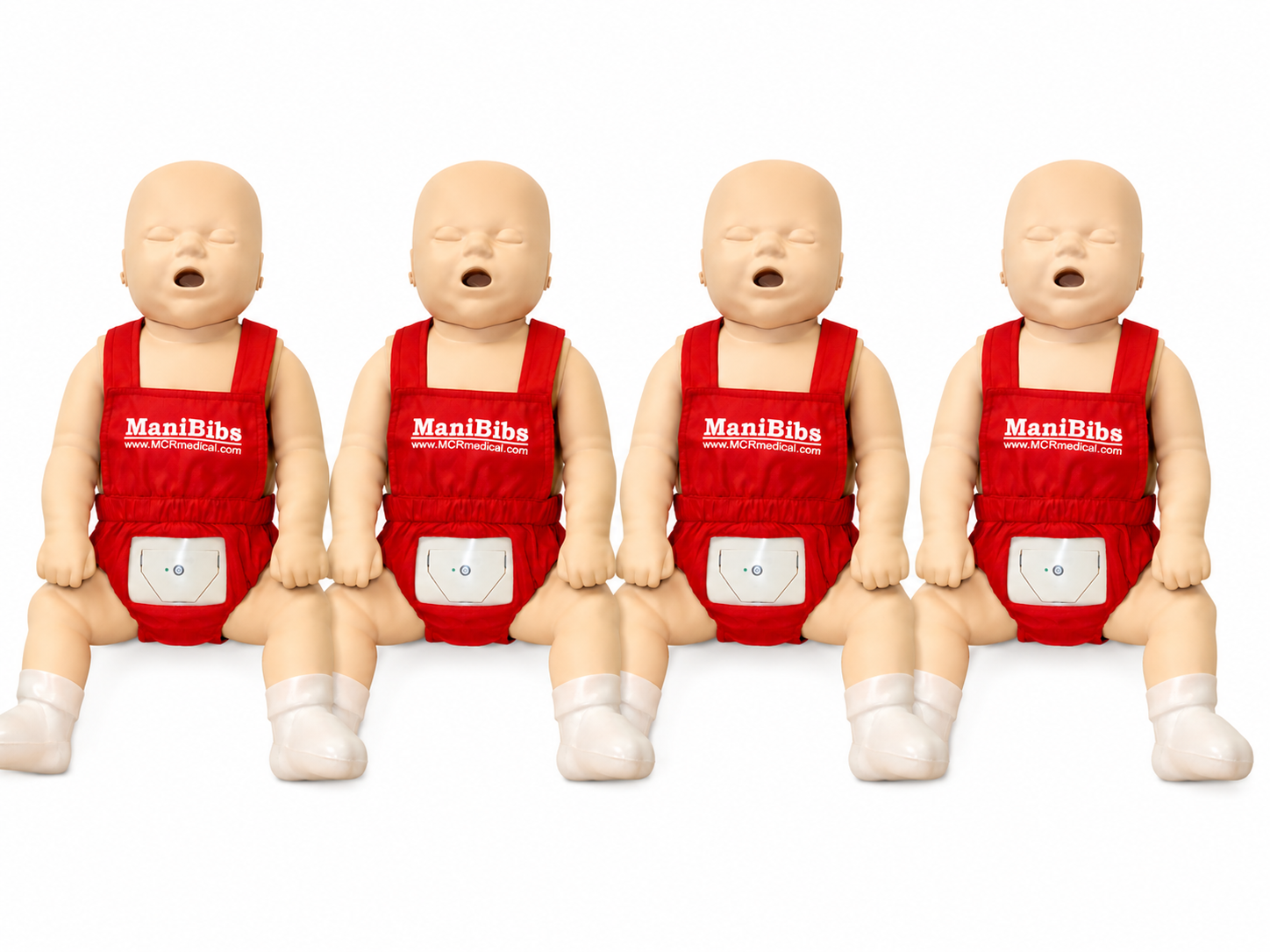 ManiBibs CPR Infant Manikin Onesies, 4-Pack