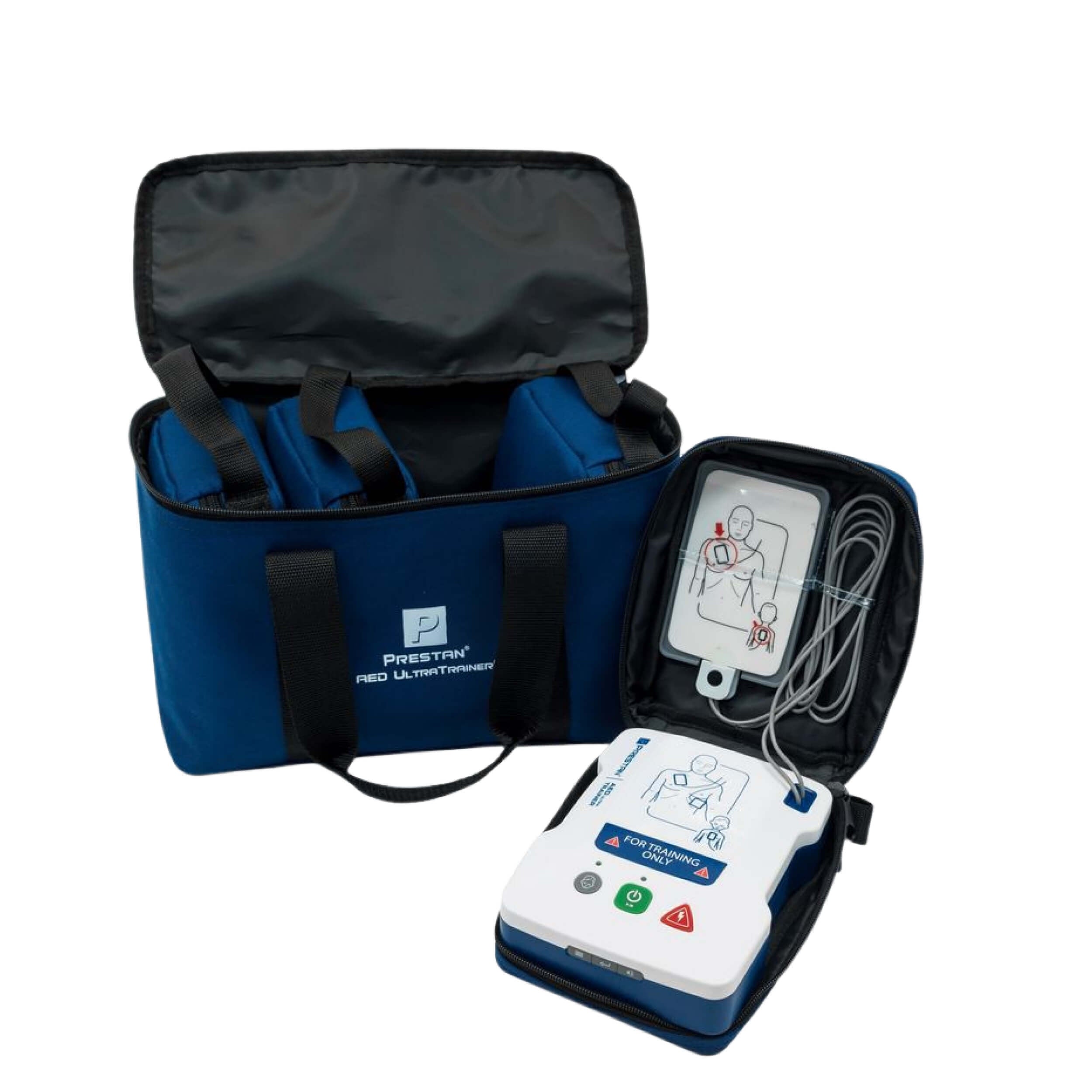 CPR Manikin 4-Pack Adult and 4-Pack Infant w. Feedback Dark Tone, AED UltraTrainers, Carry Bag w. Wheels