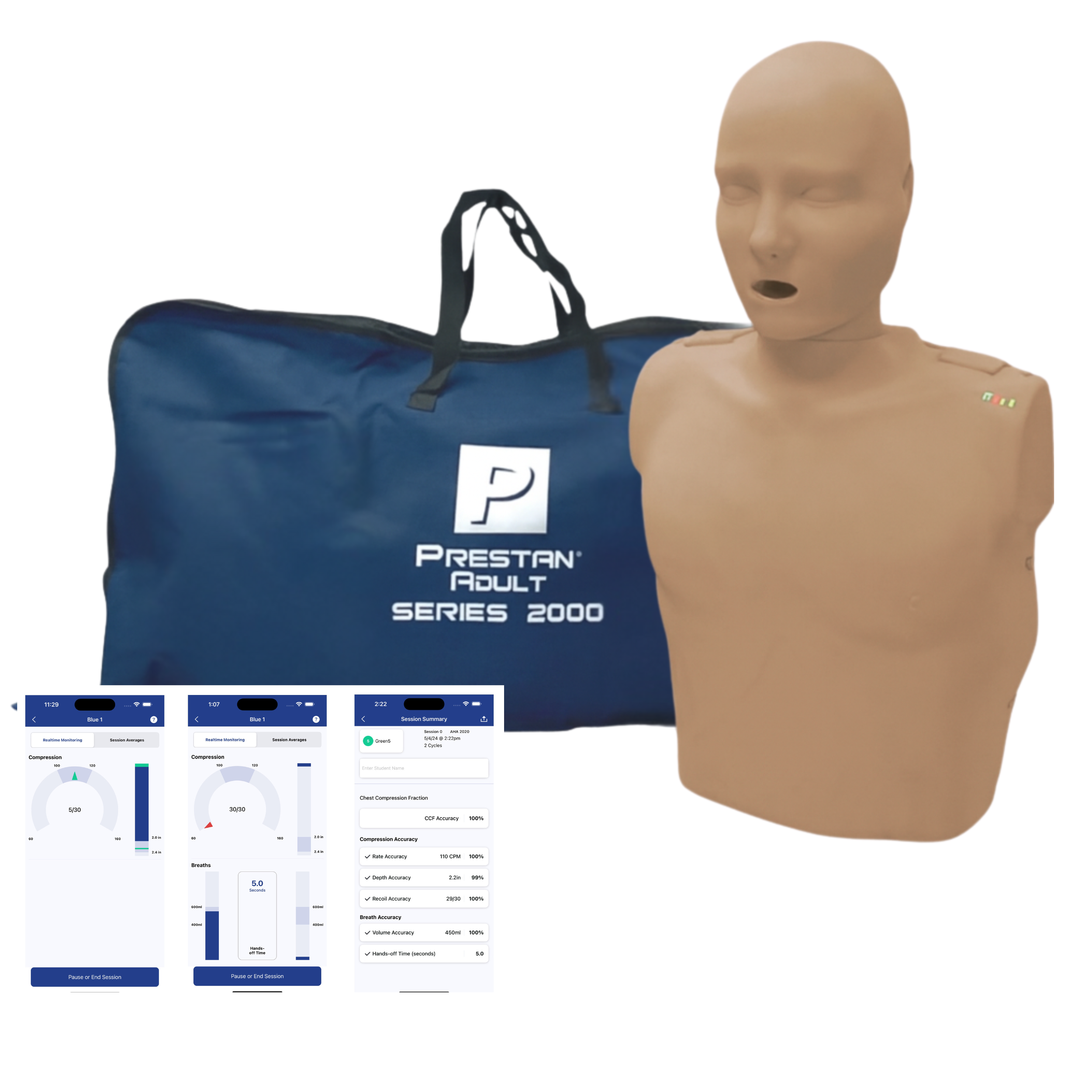 Series 2000 Adult CPR Manikin with Advanced Feedback, DARK TONE, PRESTAN