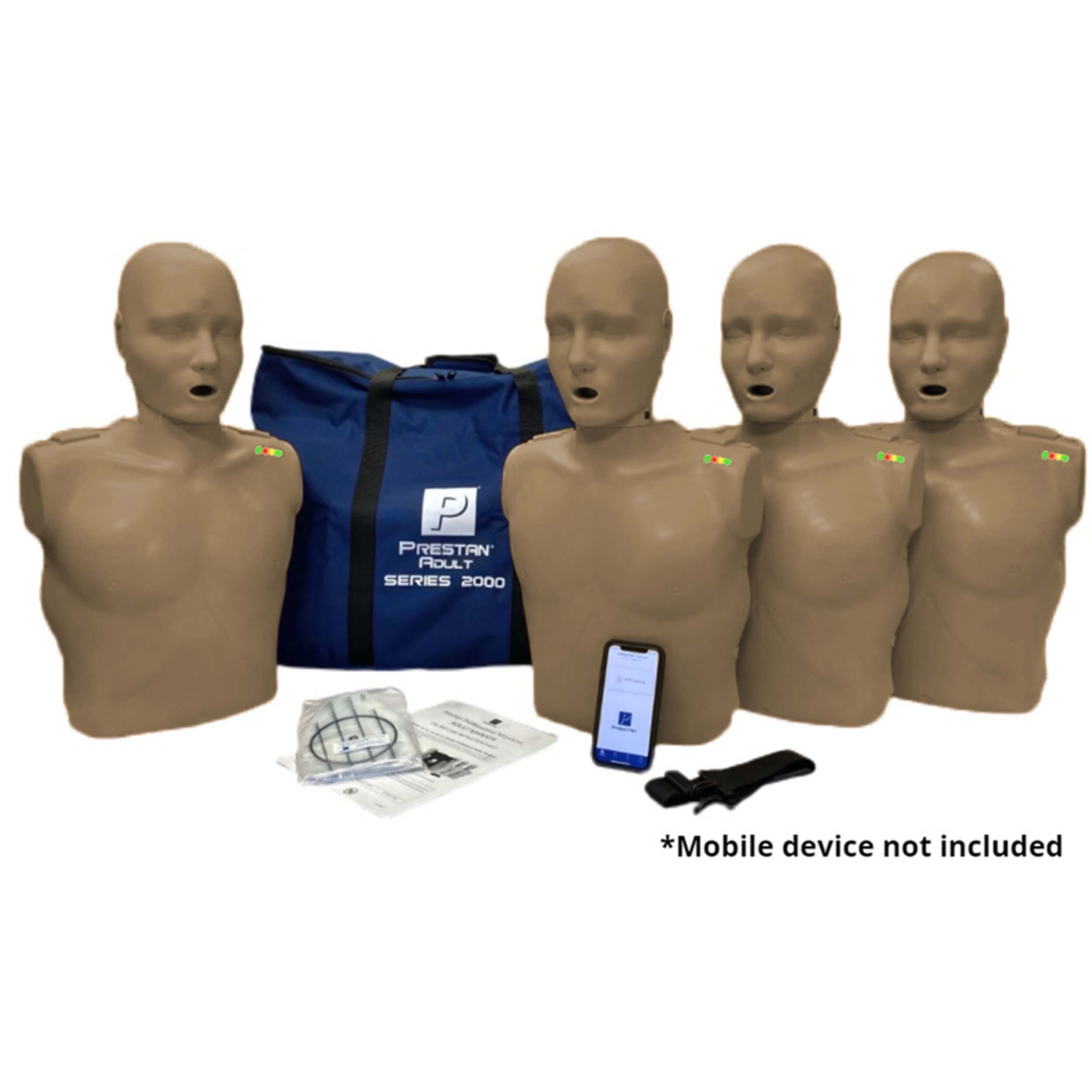 Series 2000 4-Pack Adult CPR Manikins w. Advanced Feedback, DARK TONE, PRESTAN