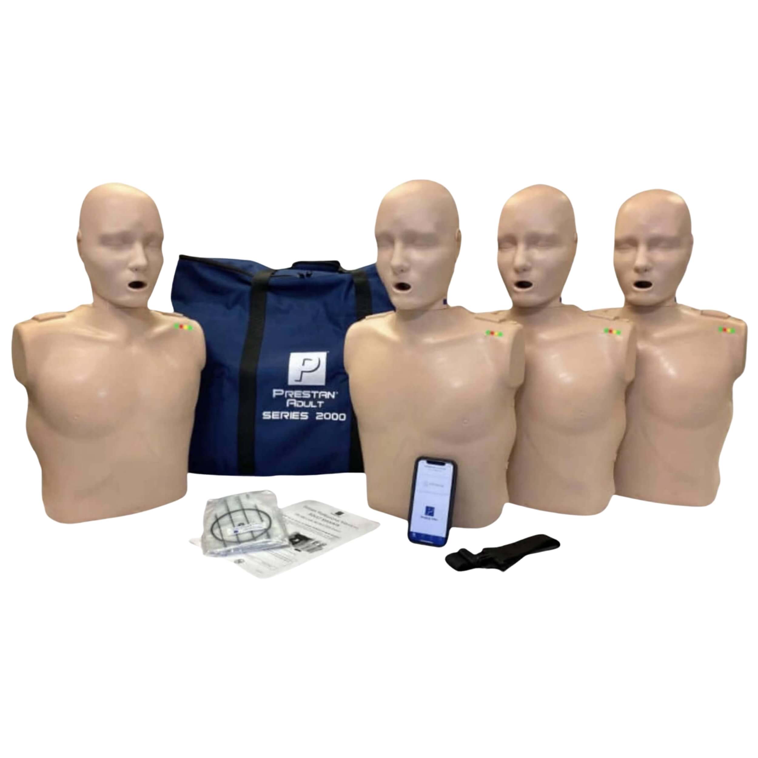 Series 2000 4-Pack Adult CPR Manikins w. Advanced Feedback, MED TONE, PRESTAN