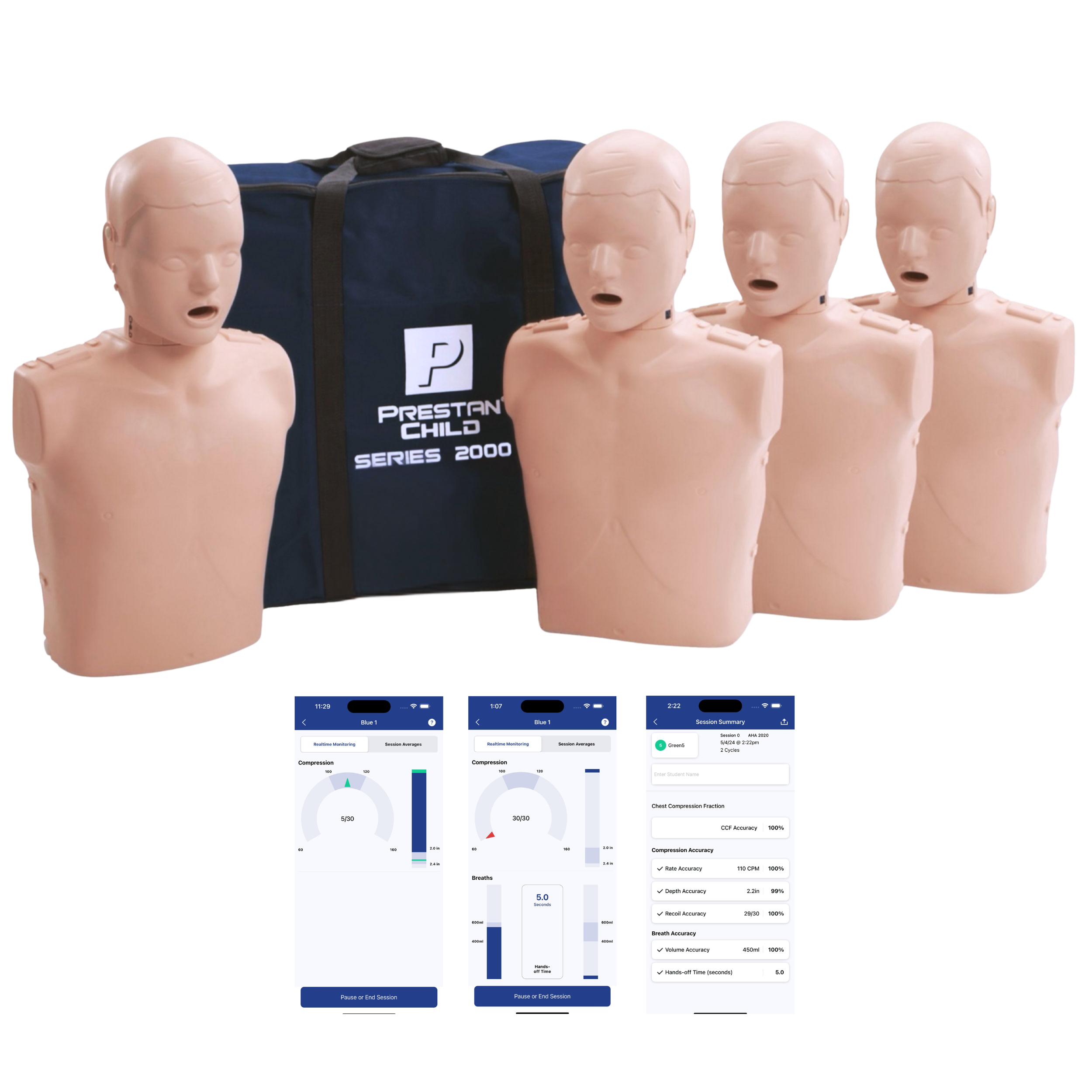 Series 2000 4-pack Child CPR Manikins with Advanced Feedback, MEDIUM TONE, PRESTAN
