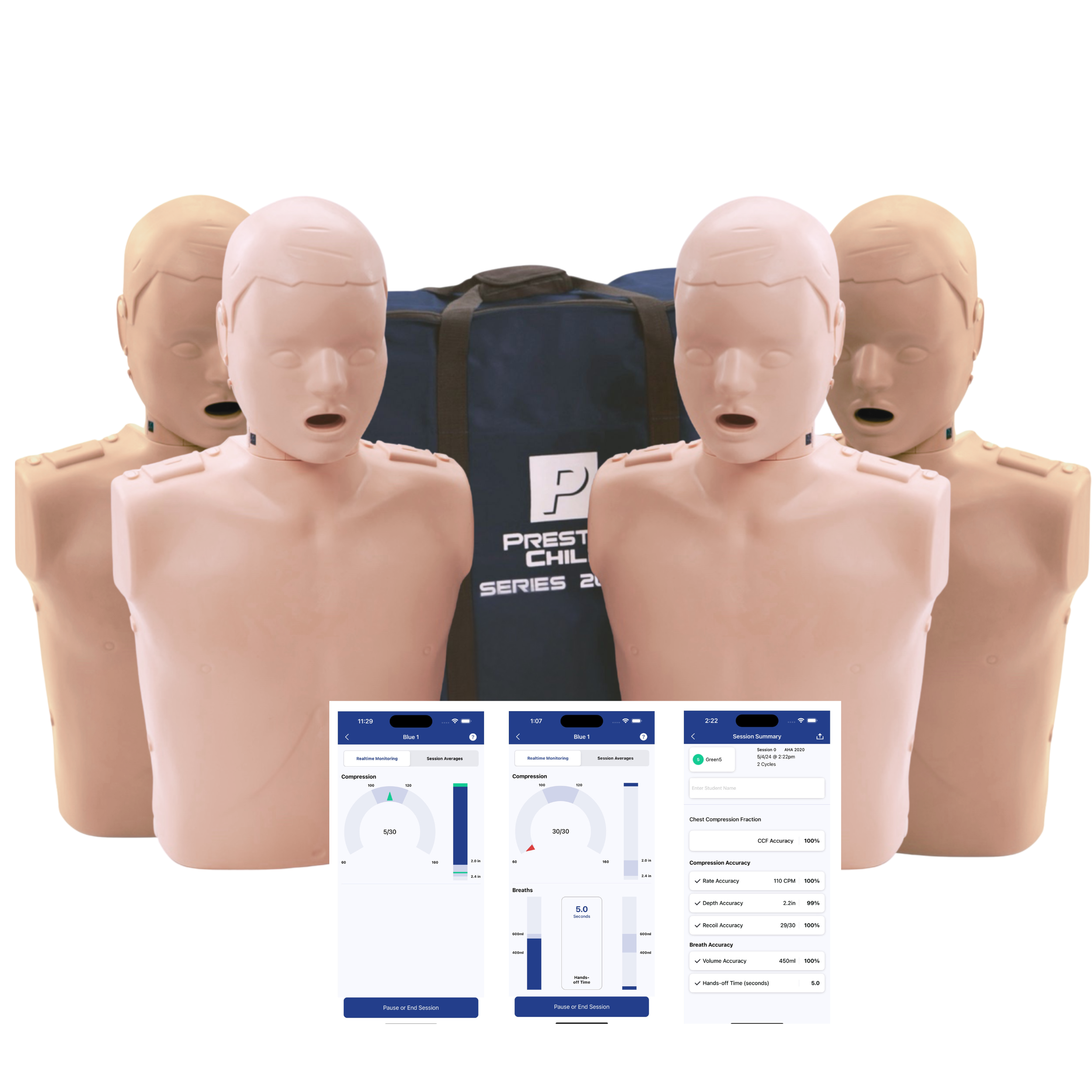 Series 2000 4 Pack Child CPR Manikins with Advanced Feedback, DIVERSITY, PRESTAN