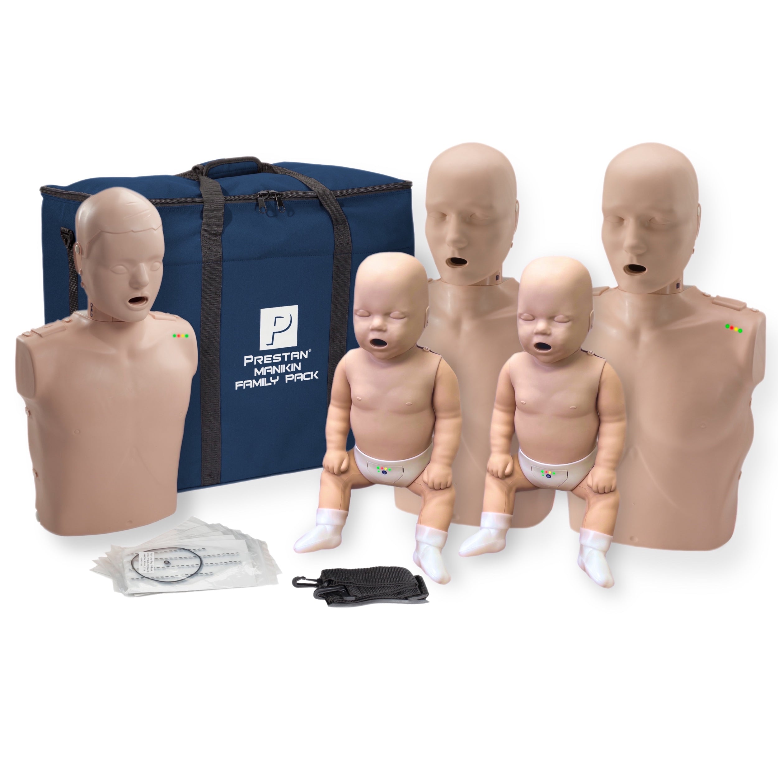 Prestan Family Pack CPR Manikins WITH Feedback, MEDIUM TONE, PP-FM-500M-MS