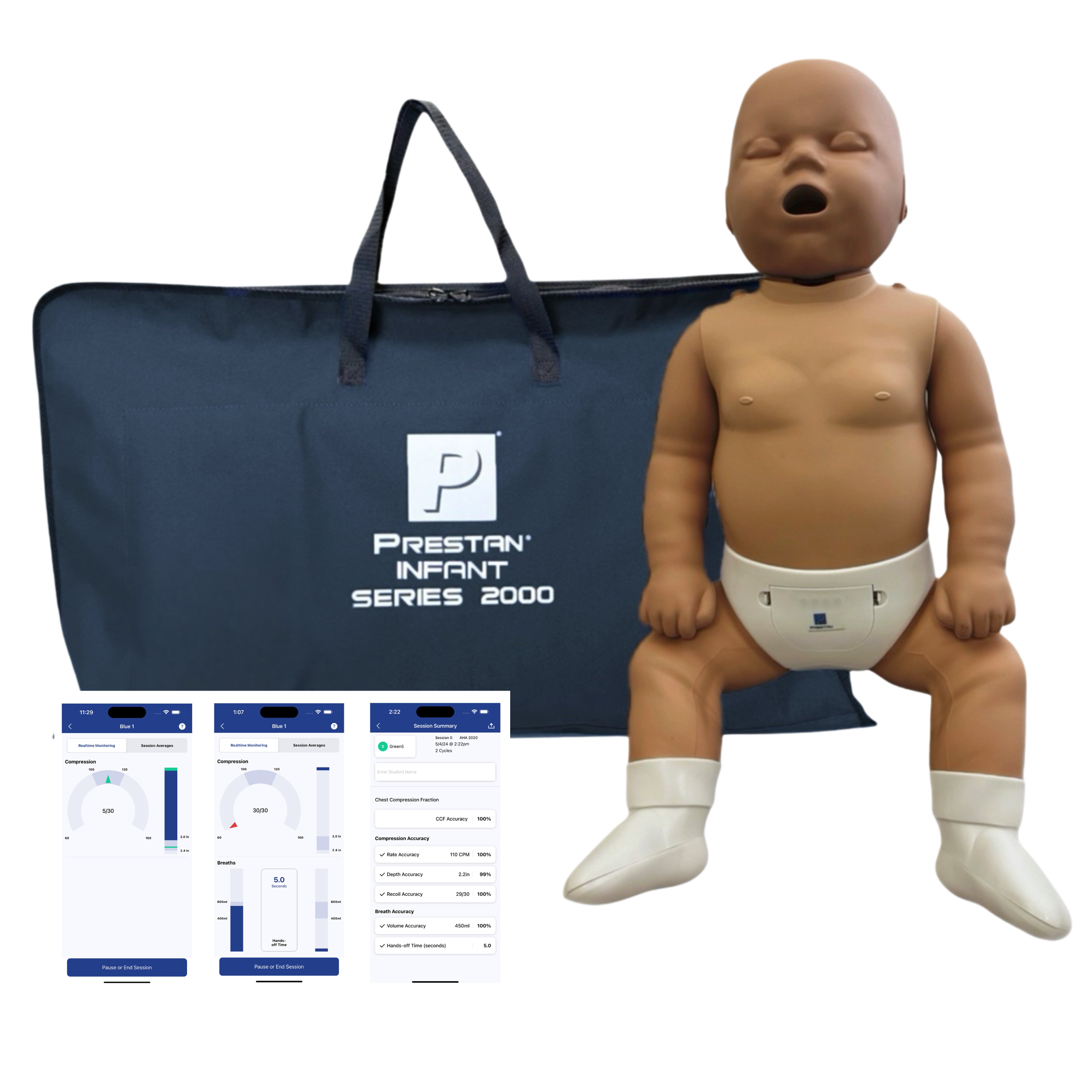 Series 2000 Infant CPR Manikin with Advanced Feedback, DARK TONE, PRESTAN