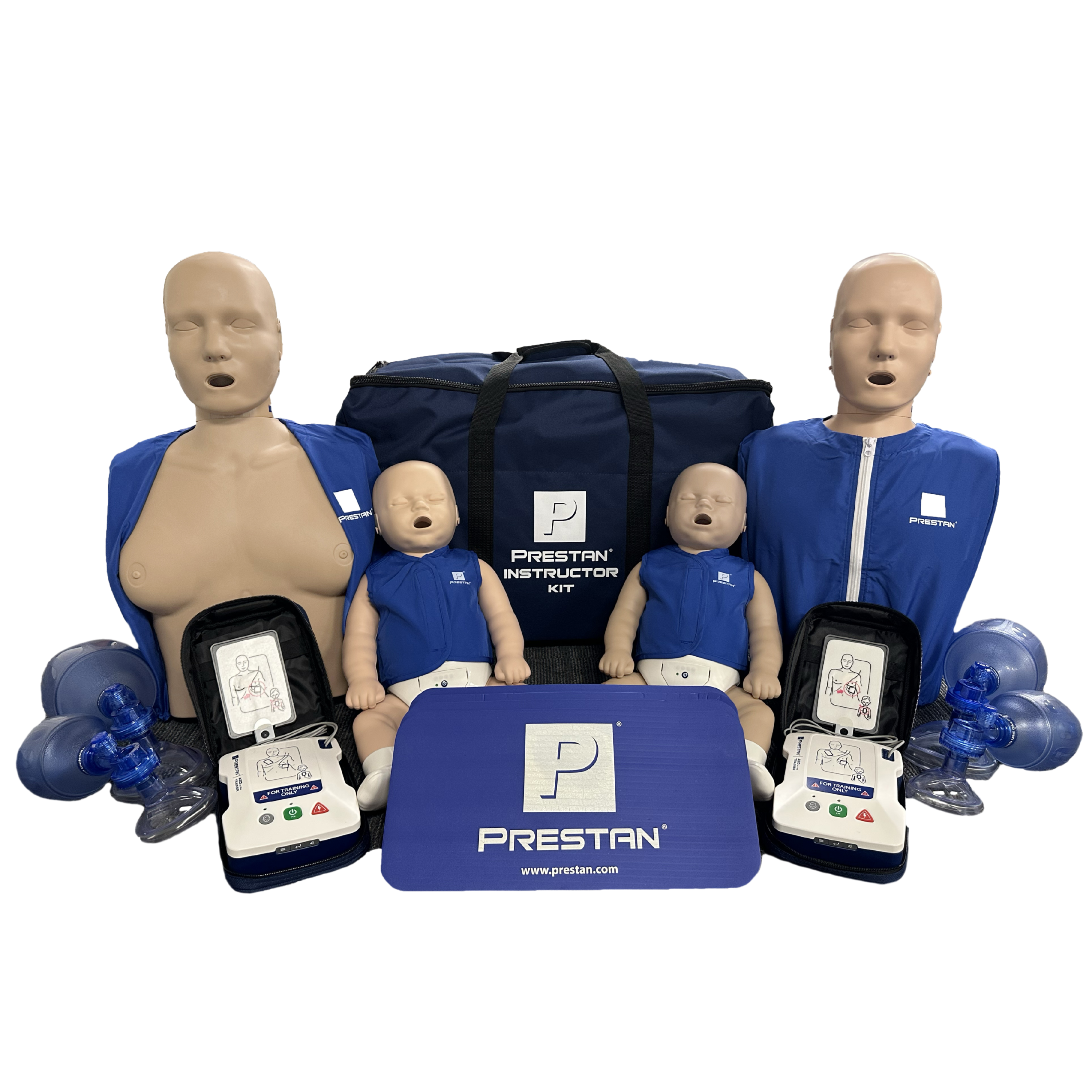 Instructor Trainer Kit (1-Adult, 1-Female, 2-Infant, 2-AED UltraTrainers, & Accessories, Medium Tone)
