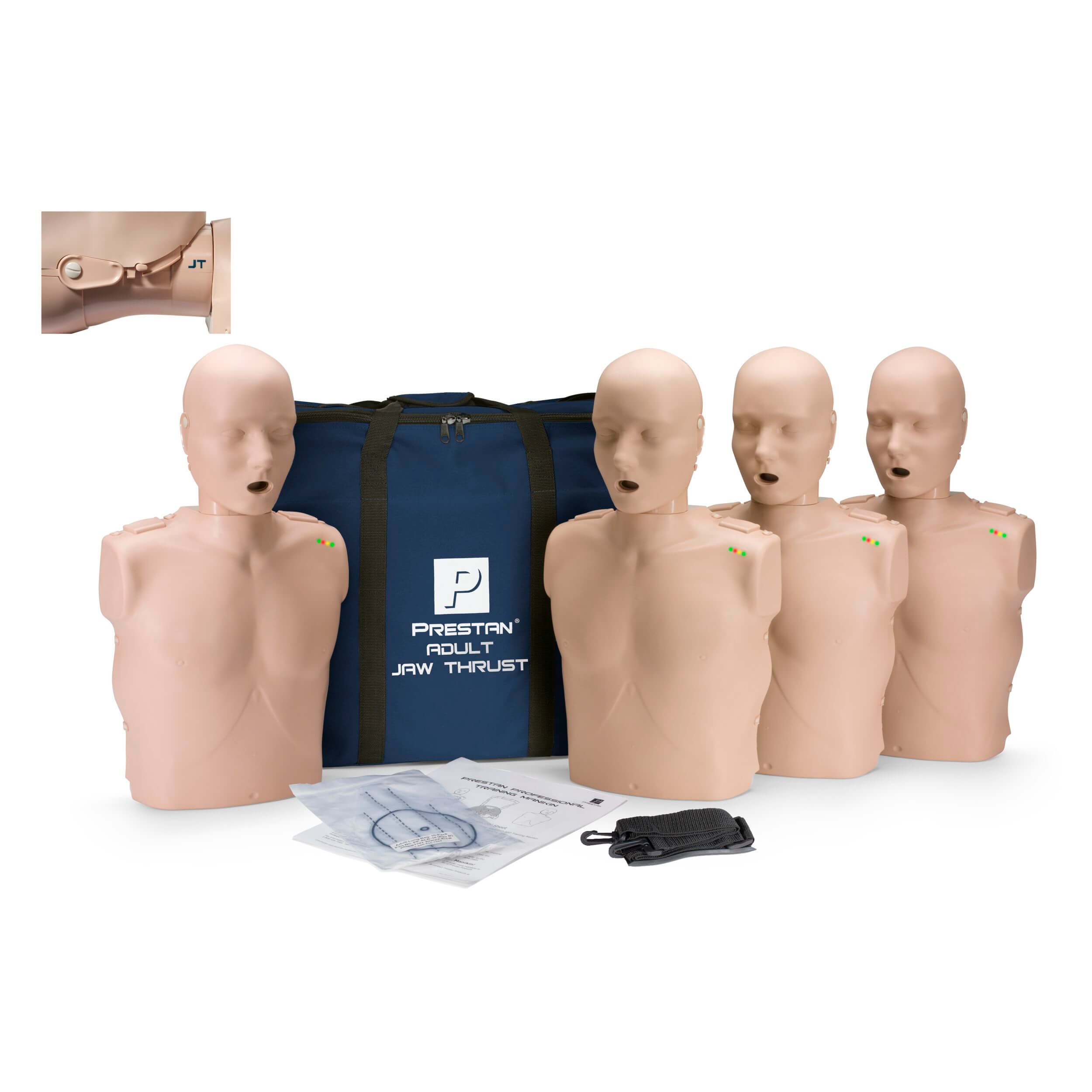 4-Pack Adult Jaw Thrust CPR Manikins WITH Feedback, DIVERSITY, Prestan PP-JTM-400M-MSDS