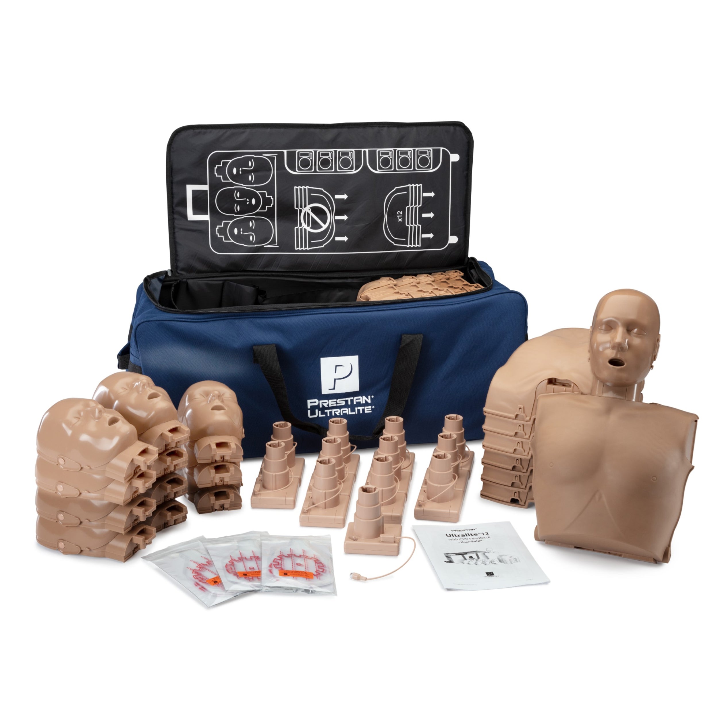 Prestan Ultralite CPR Manikins, Adult Diversity Kit 12-Pack with Feedback