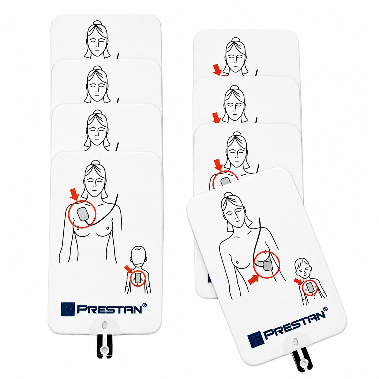 4-Pack of The AED UltraTrainer & Trainer Plus Pads (4 Sets), PRESTAN