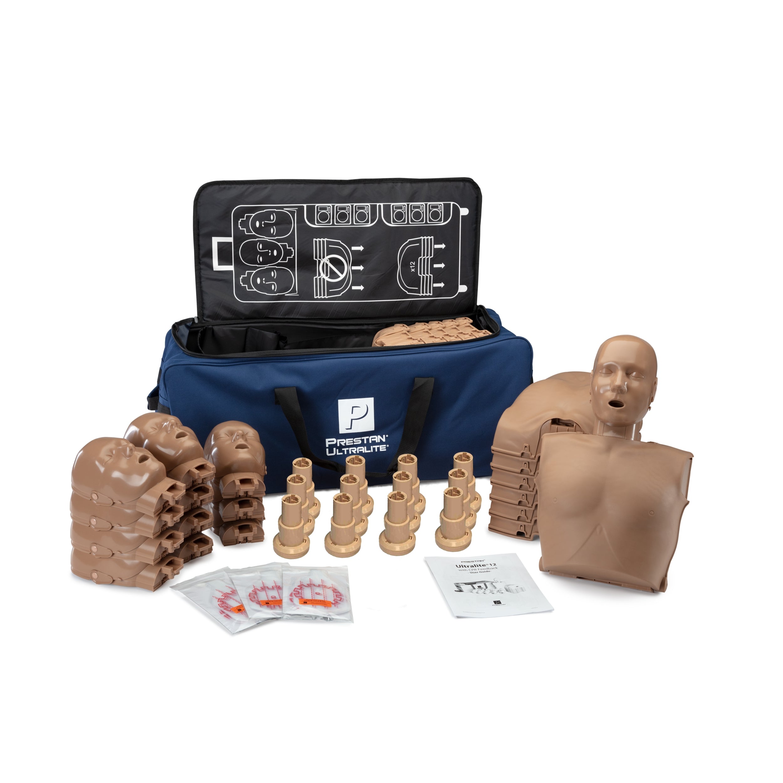 Prestan Adult Ultralite CPR Manikin 12-Pack, Dark Tone Adult